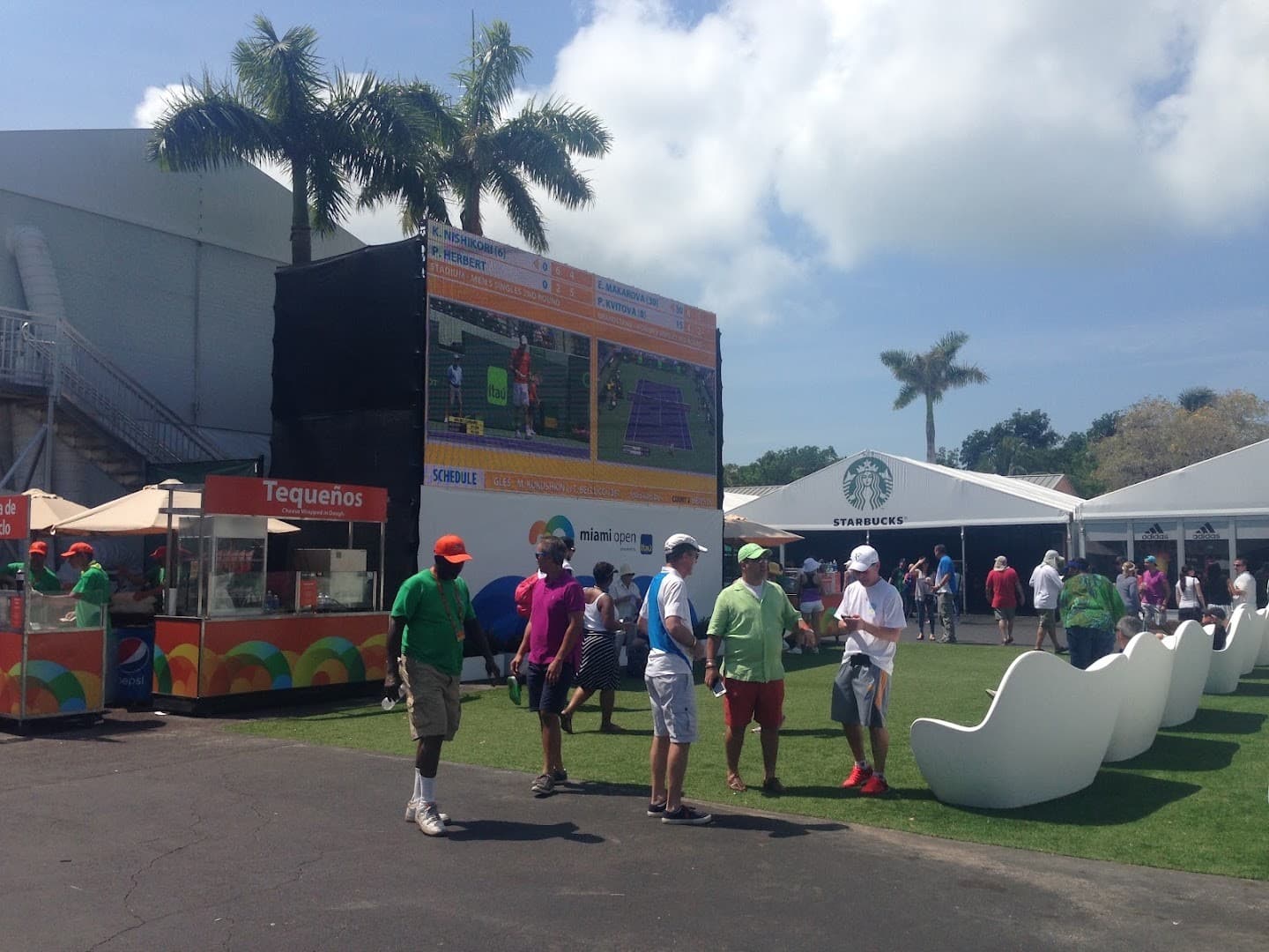 Visitors enjoying Crandon Park Tennis Center in Key Biscayne
