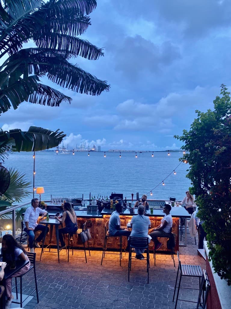 Waterfront view from Crazy About You restaurant in Miami