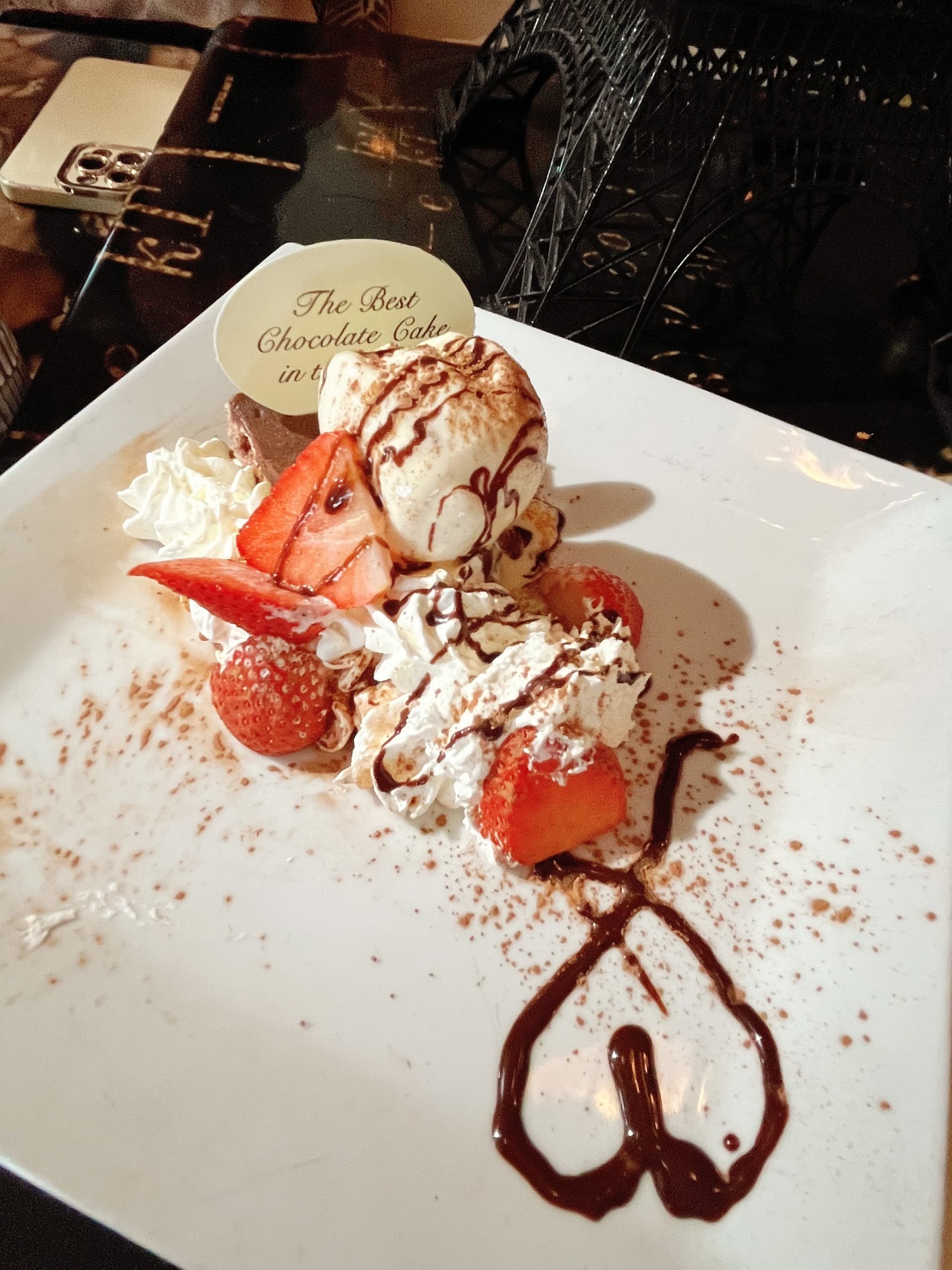 Delicious chocolate cake dessert at Crazy About You in Miami