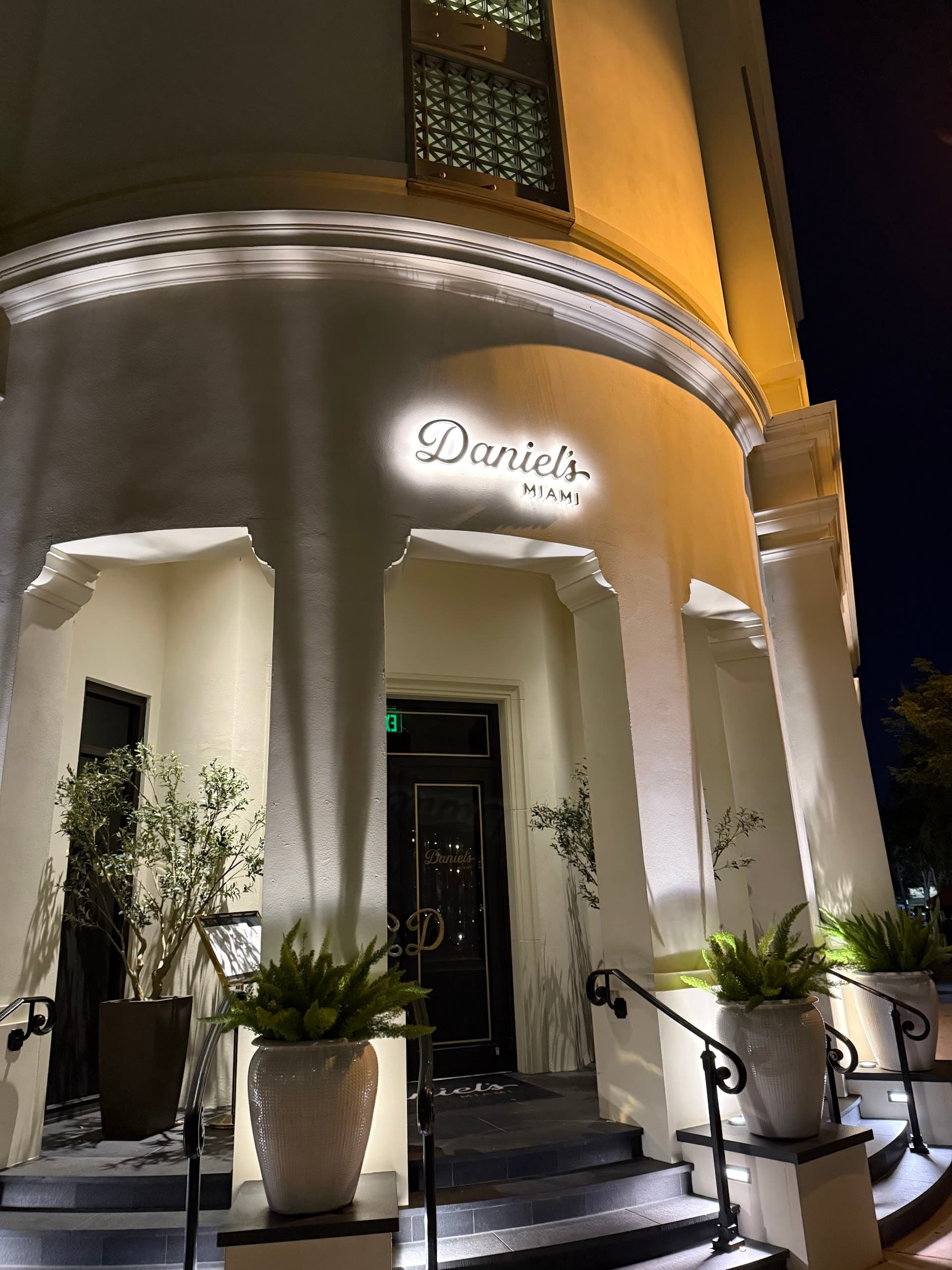 Entrance of Daniel's Miami restaurant in Coral Gables