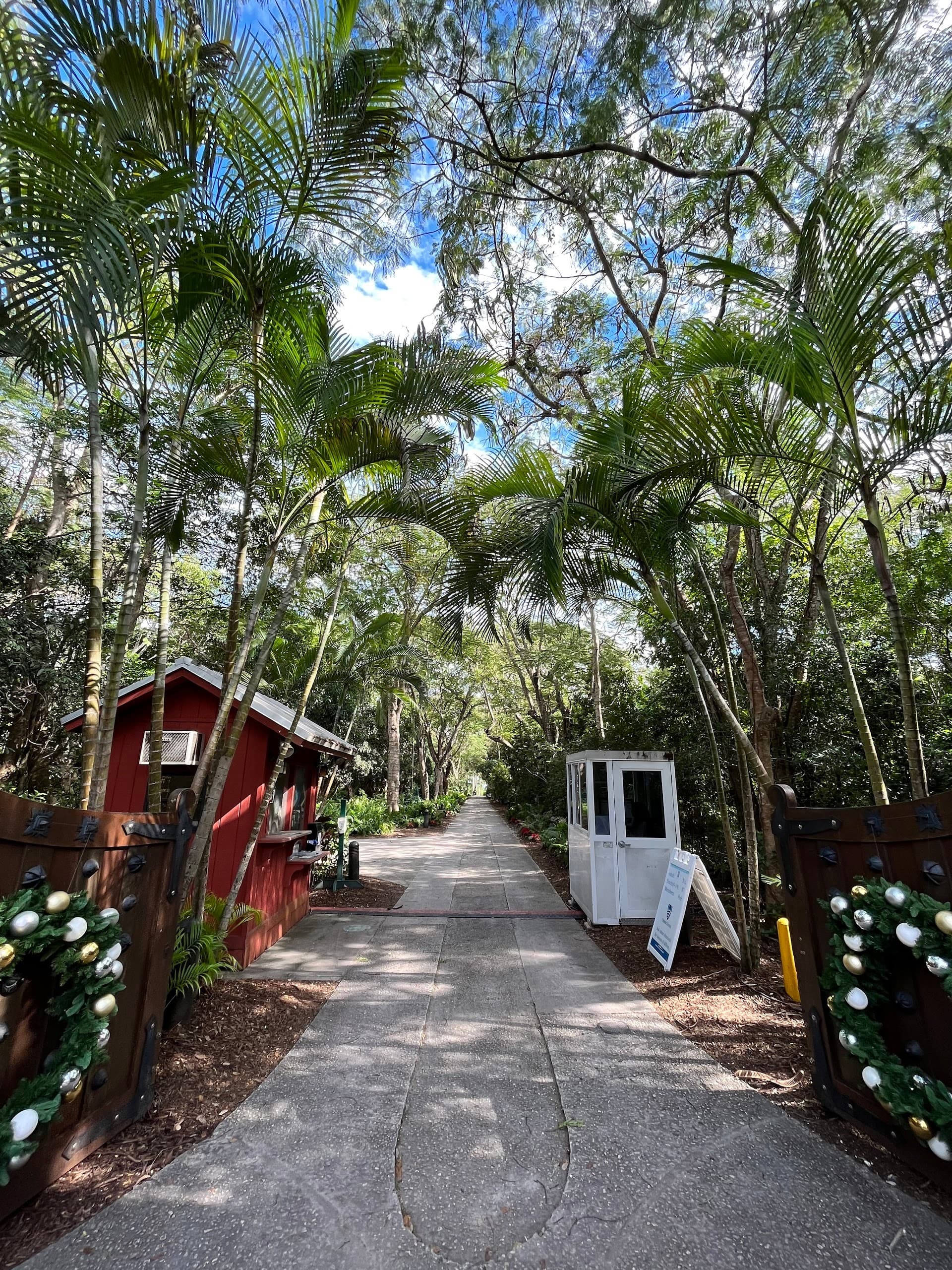 Entrance to Deering Estate in Miami surrounded by lush trees