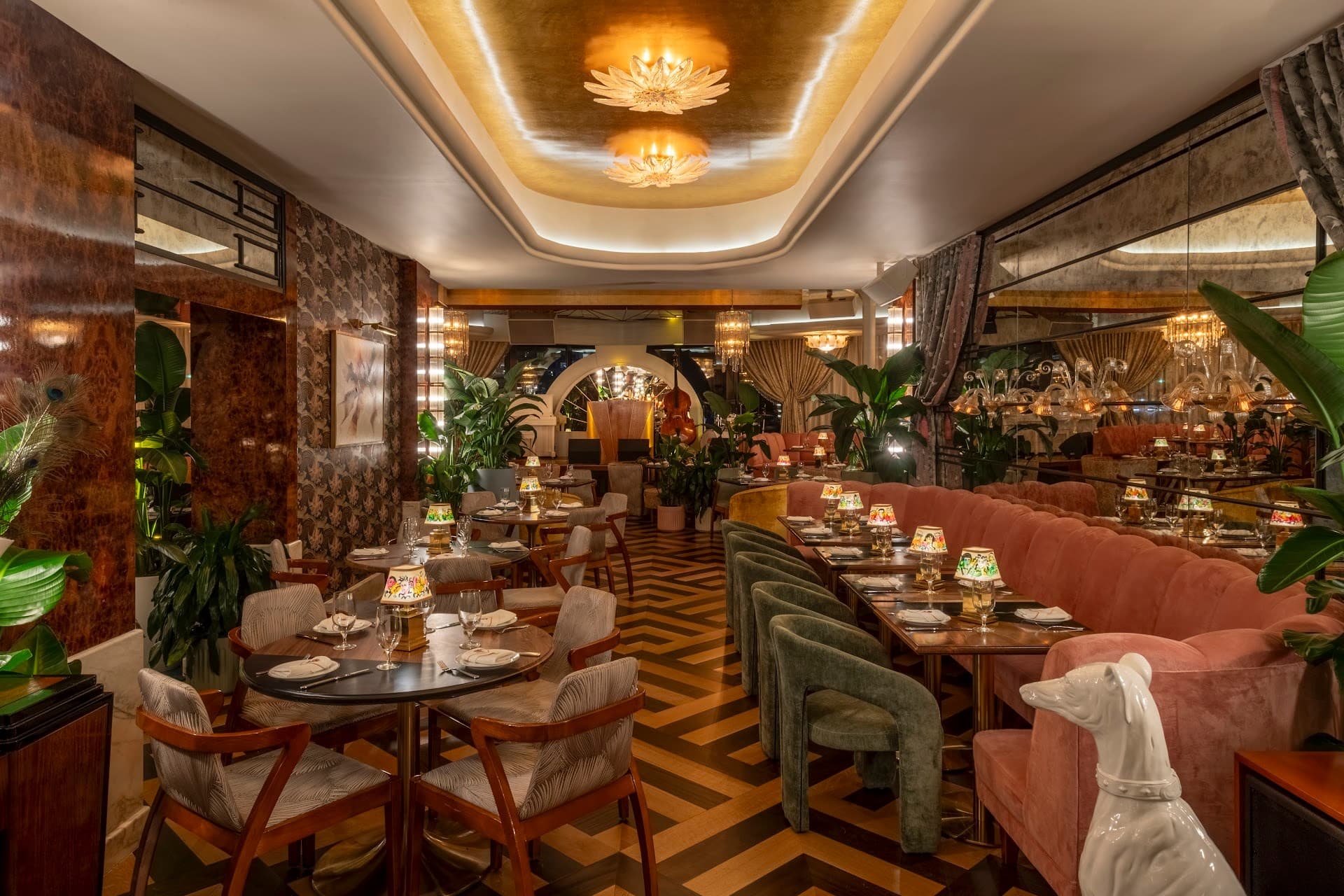 Elegant interior of Delilah Miami restaurant