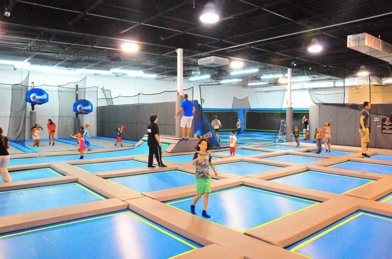 Trampoline area at Dezerland Action Park North Miami