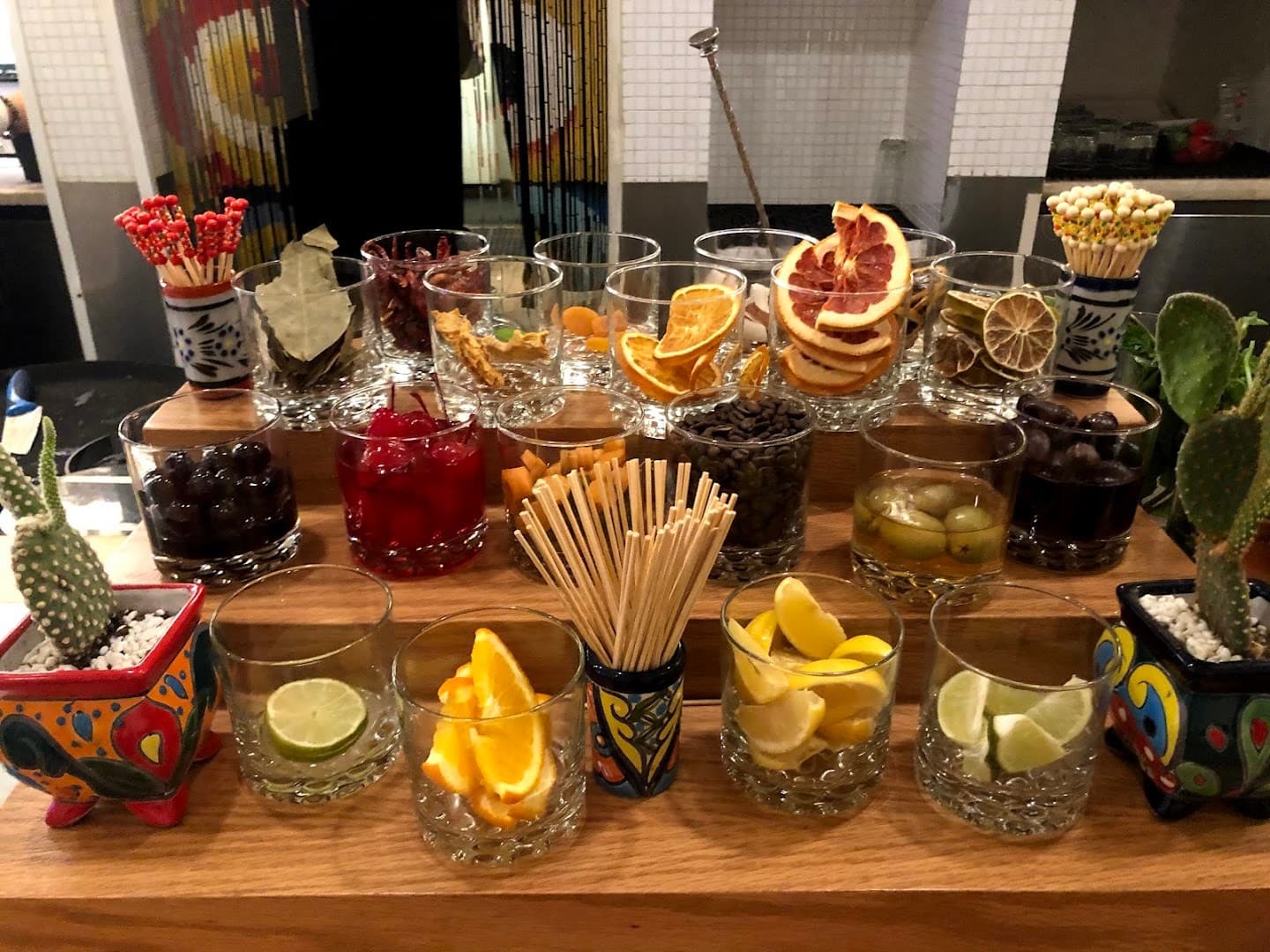 Cocktail garnishes at Diez y Seis in Miami Beach