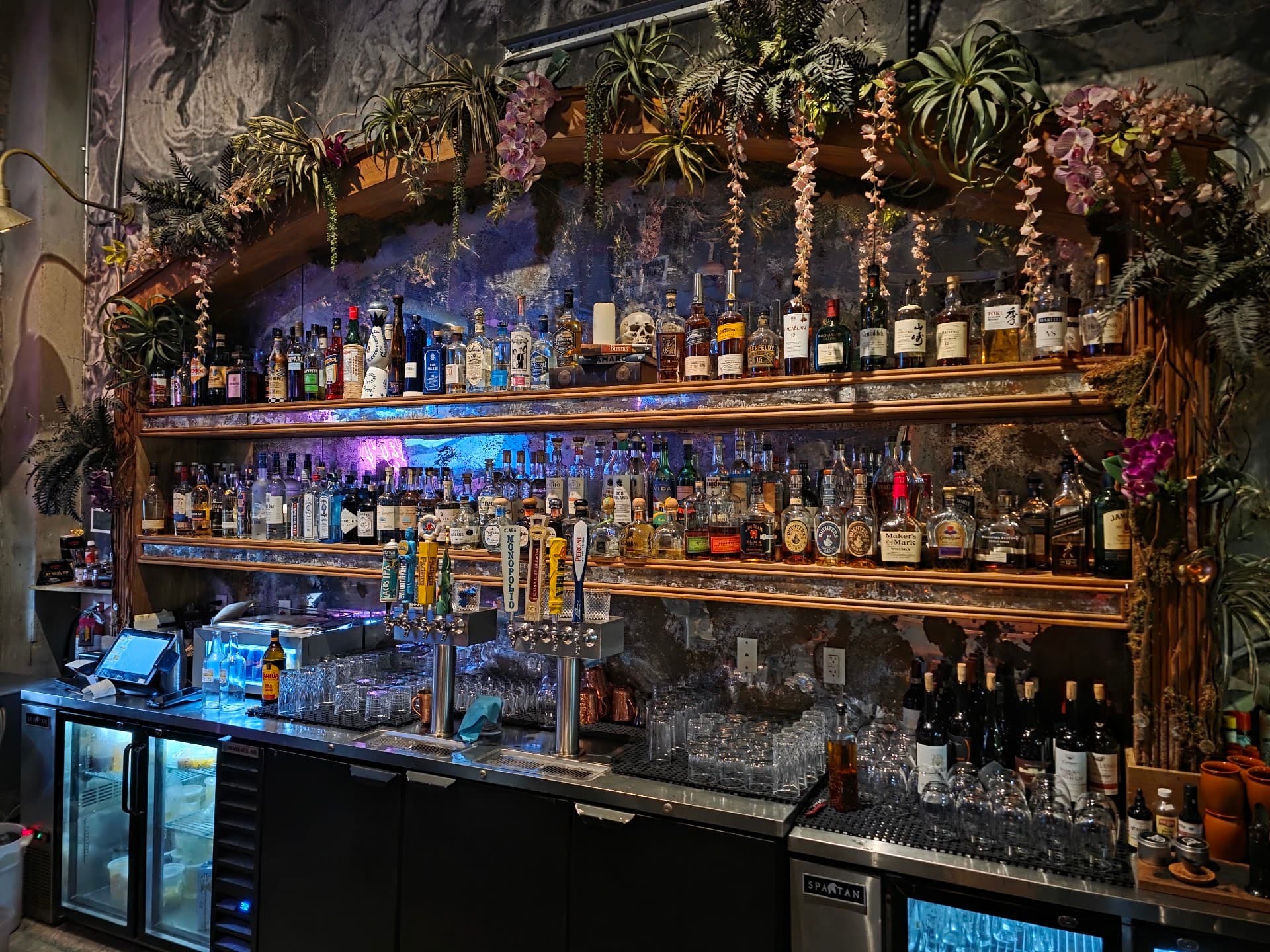 DOM'S bar showcasing a vibrant selection in Miami