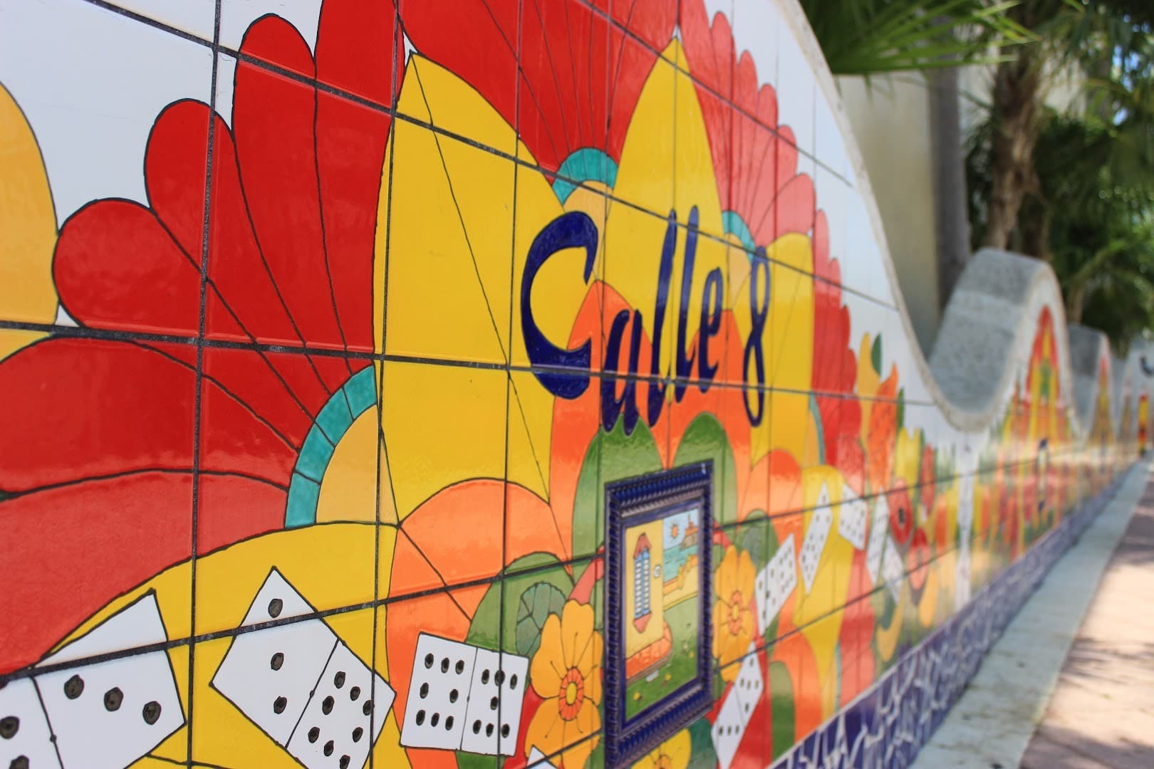 Colorful mural at Domino Park in Miami
