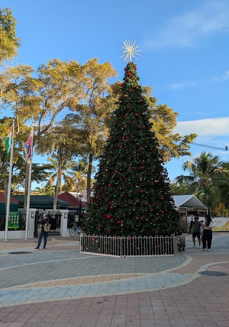 Christmas tree installation at Domino Park in Miami
