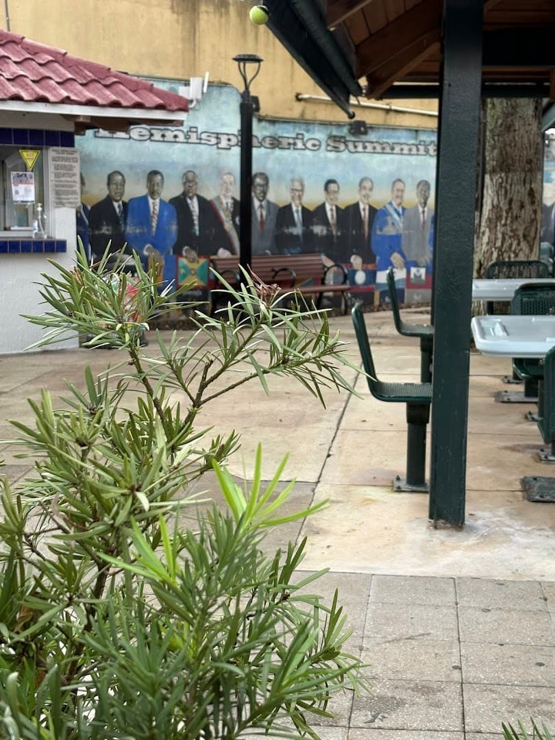 Domino Park outdoor view with mural in Miami