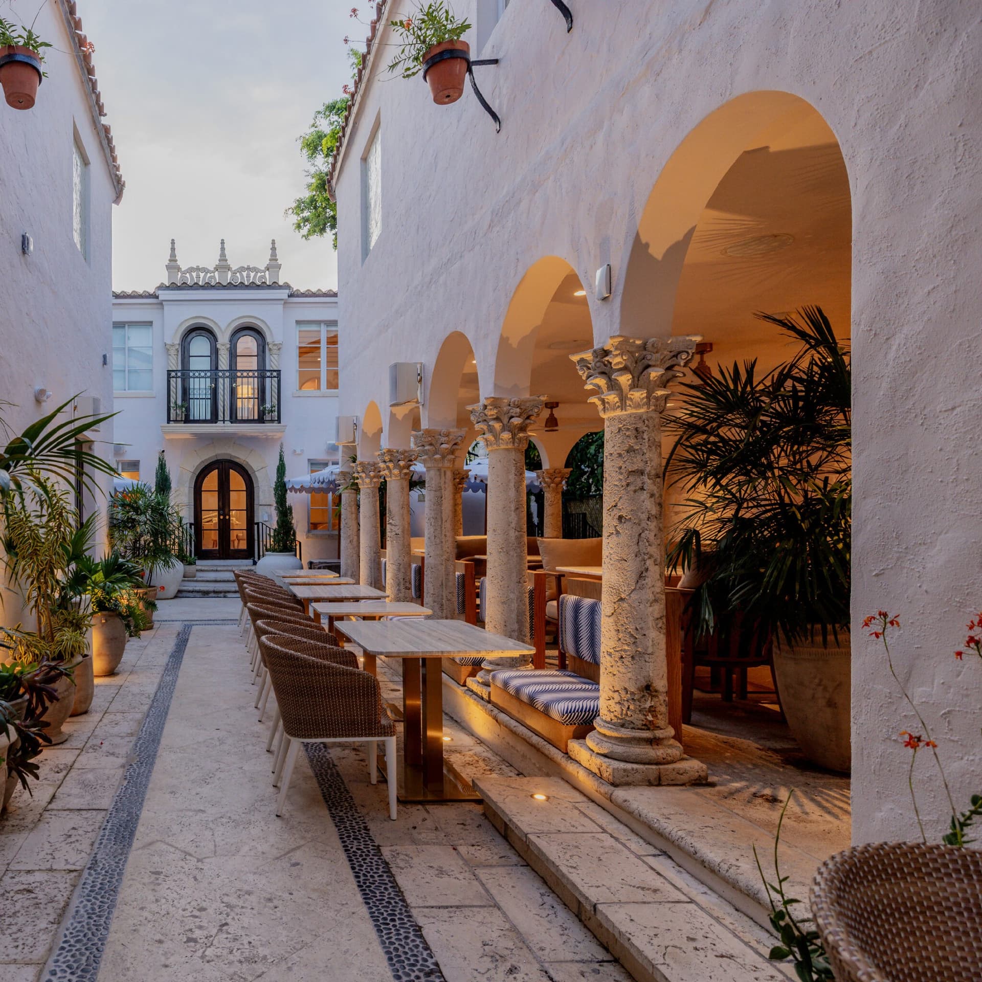 Donatella Boutique Hotel courtyard in Miami Beach