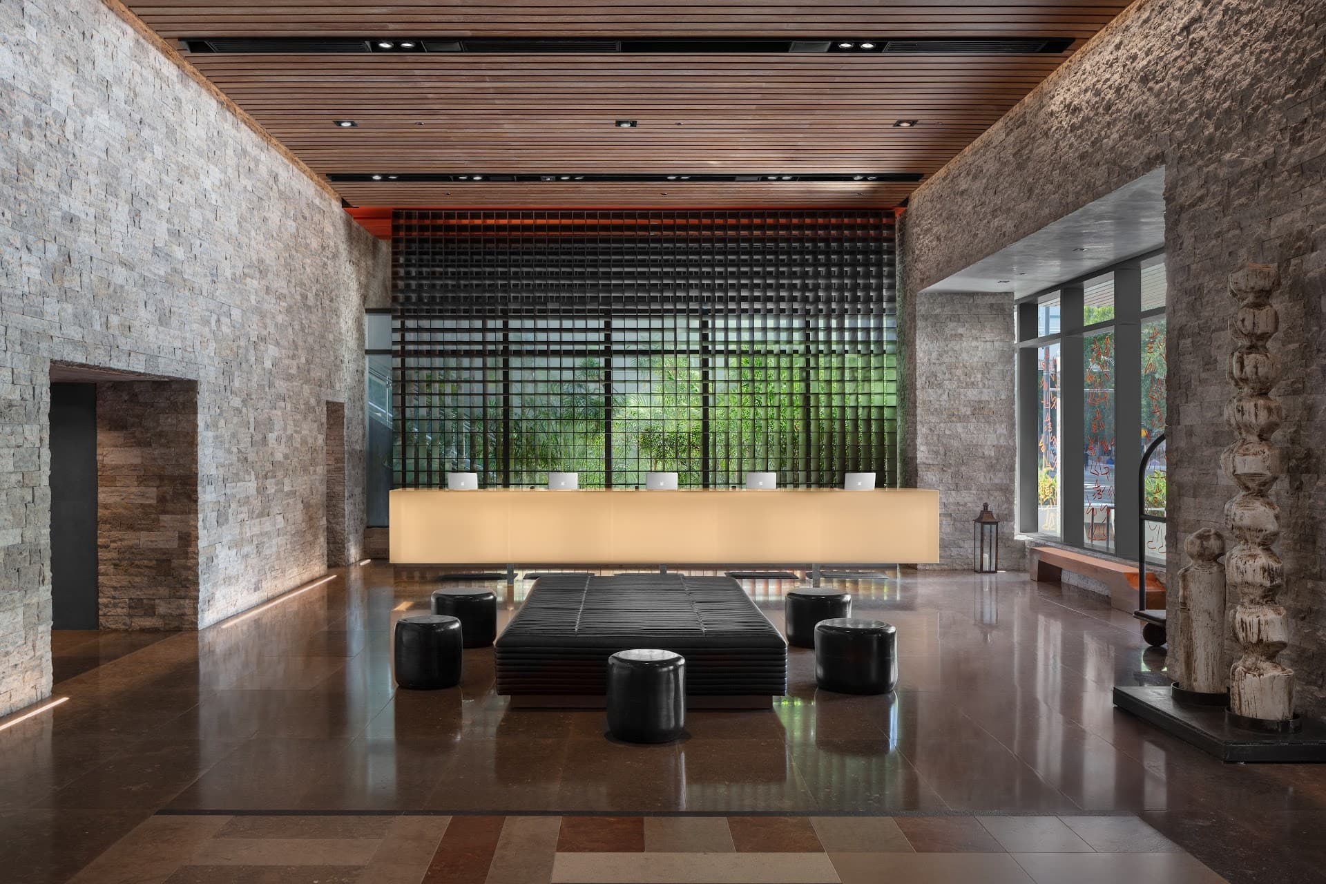 EAST Miami hotel lobby showcasing modern design