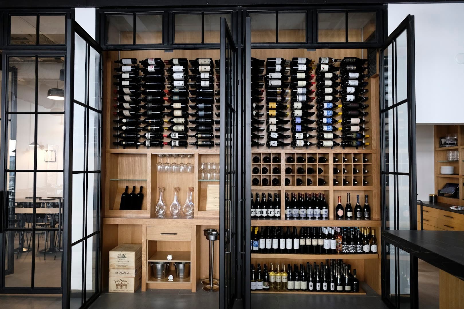 Wine storage at Eating House Miami in Coral Gables