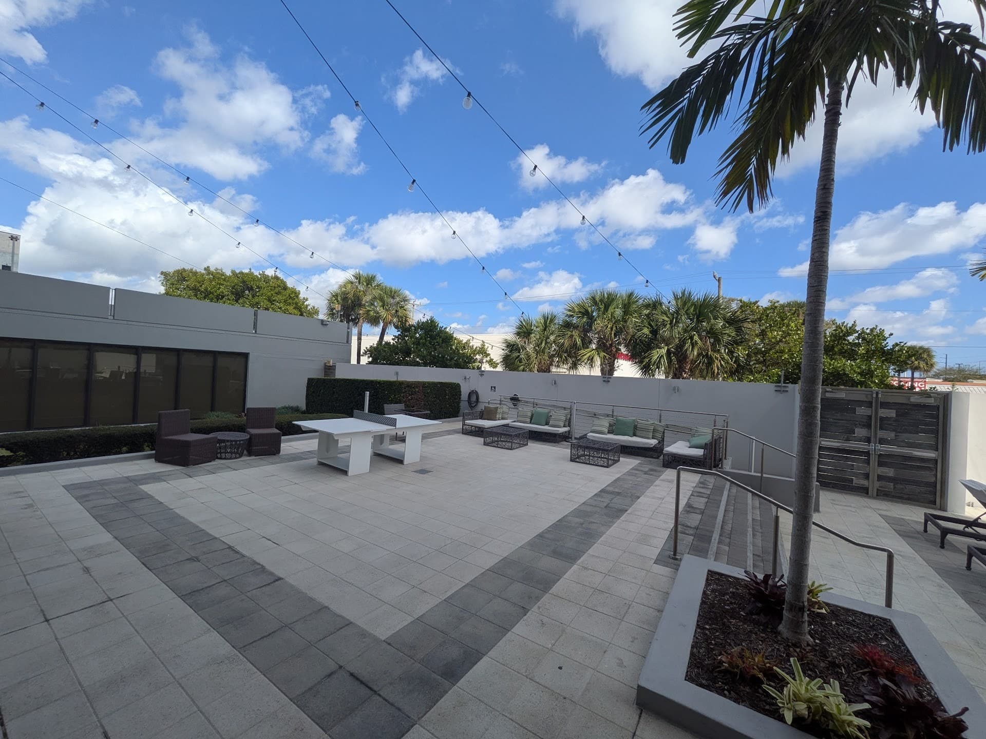 Outdoor area at EB Hotel Miami featuring lounge spaces