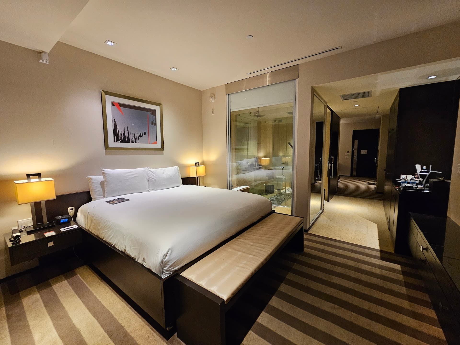 Modern room at EB Hotel Miami with king bed