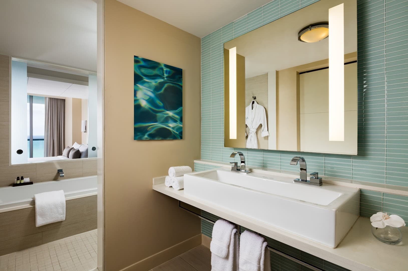 Modern bathroom at Eden Roc Miami Beach