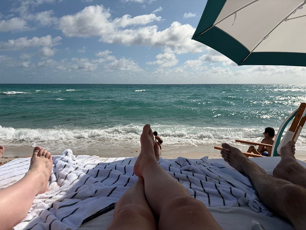 Beach view from Eden Roc Miami Beach hotel