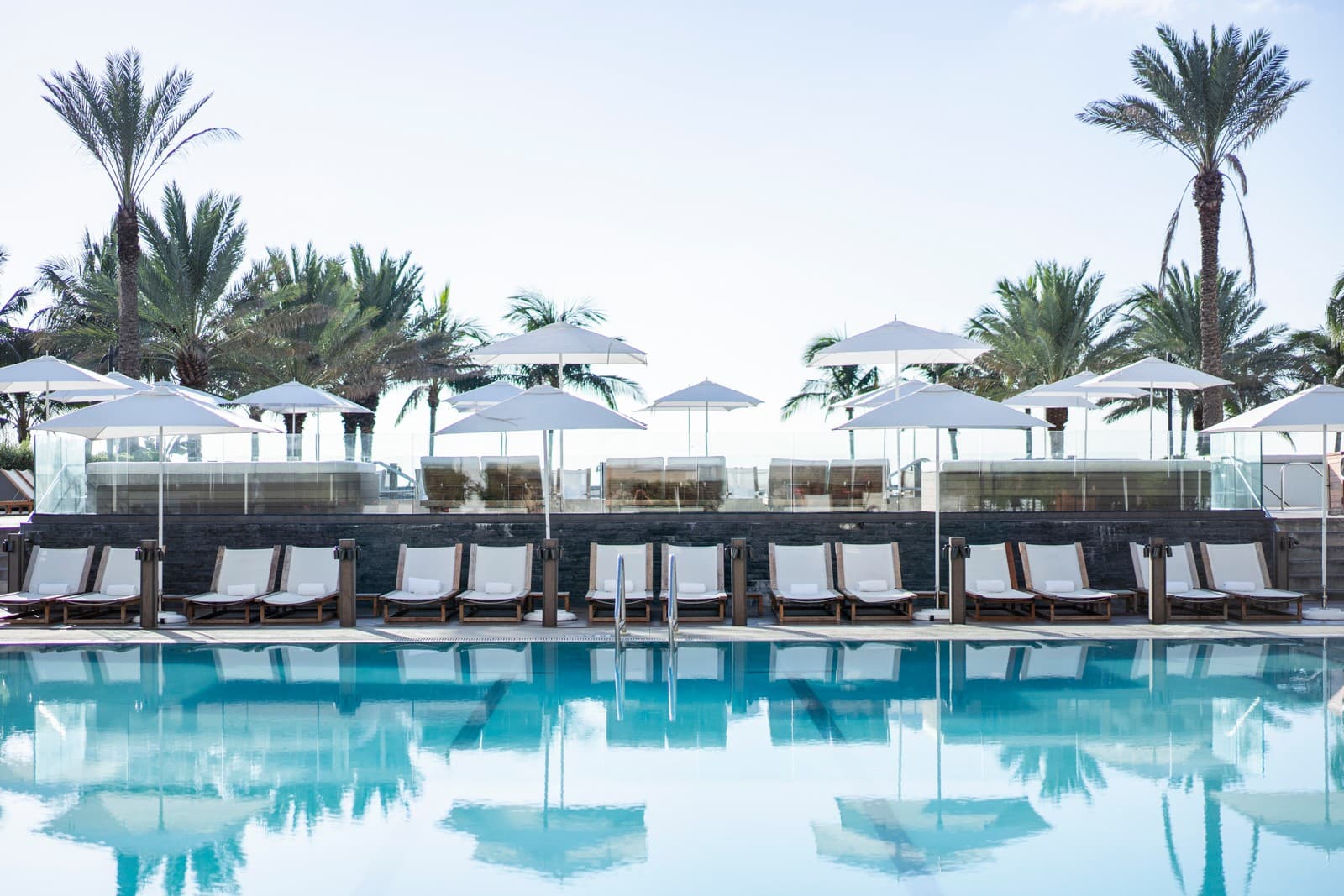 Eden Roc Miami Beach poolside area with cabanas