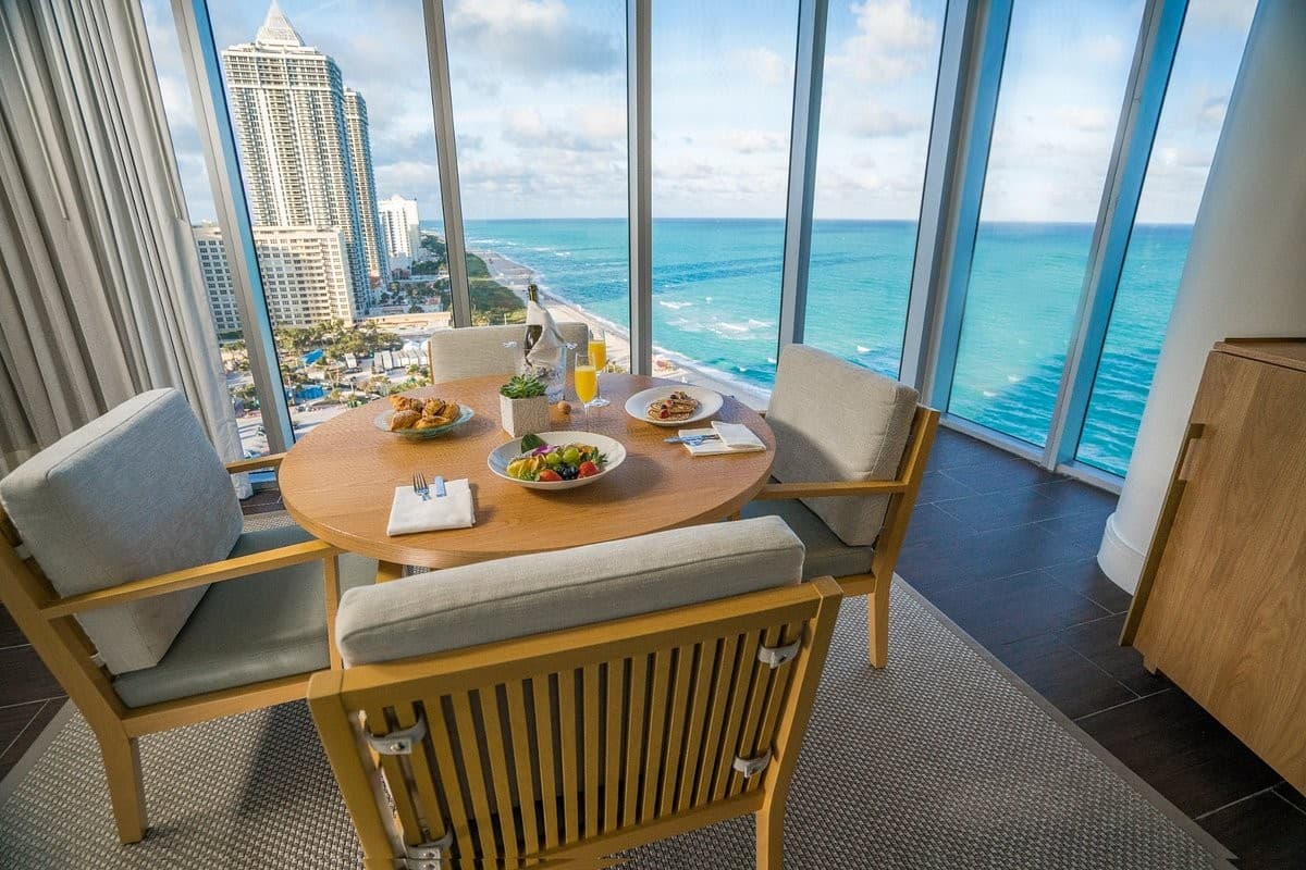 Dining view at Eden Roc Miami Beach hotel