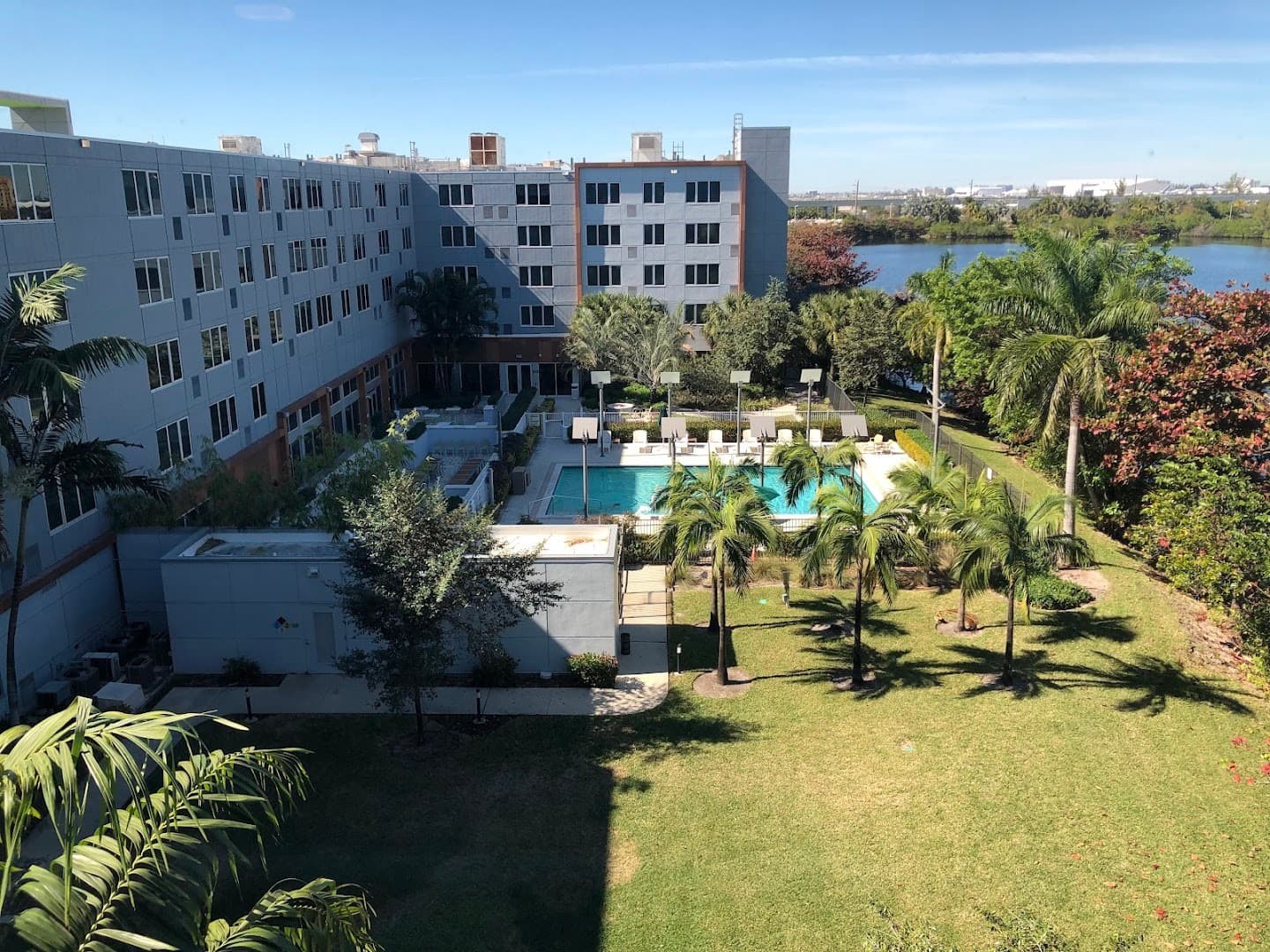 Pool area at Element Miami International Airport