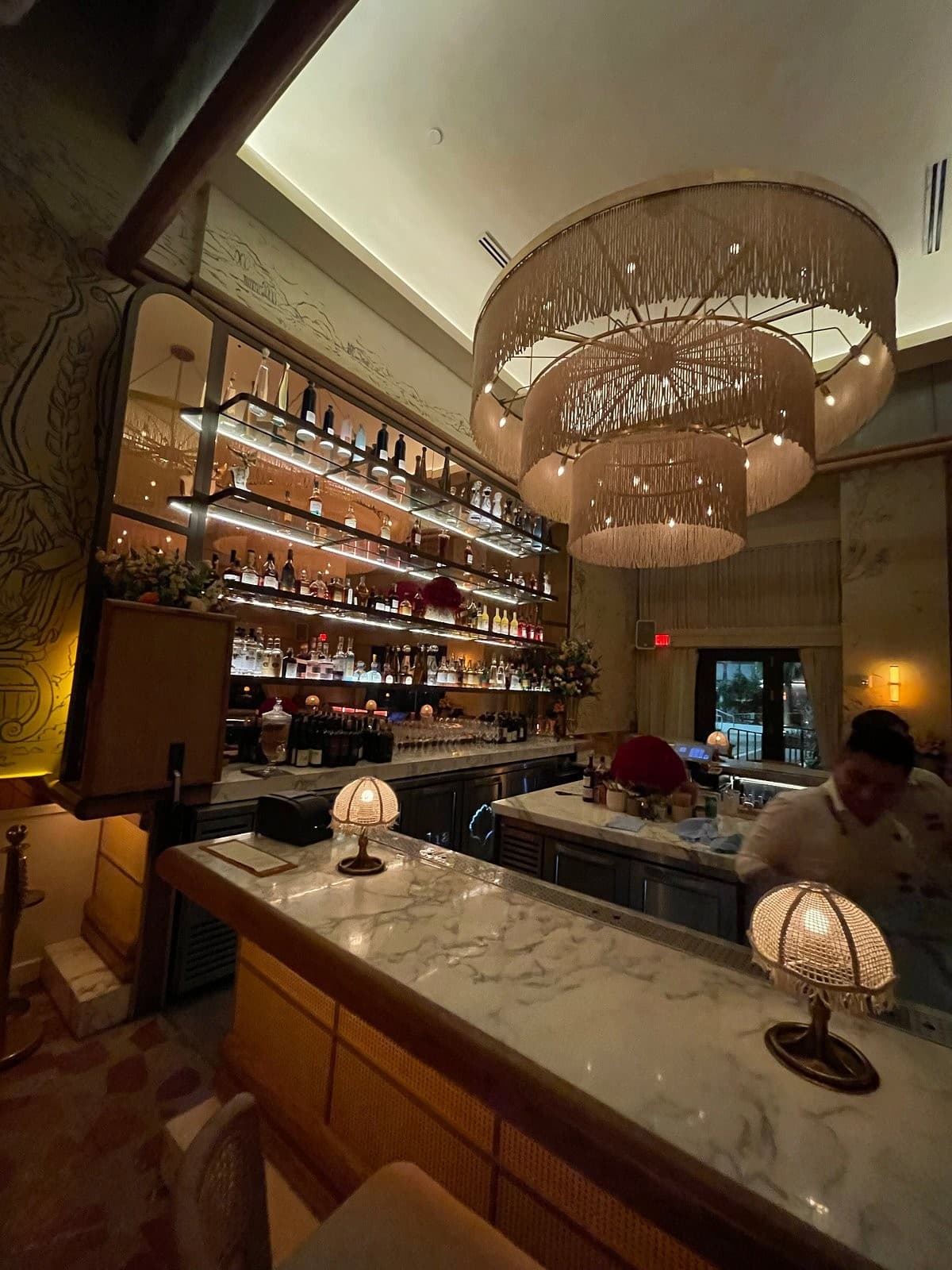 Elegant interior of Elia restaurant in Miami