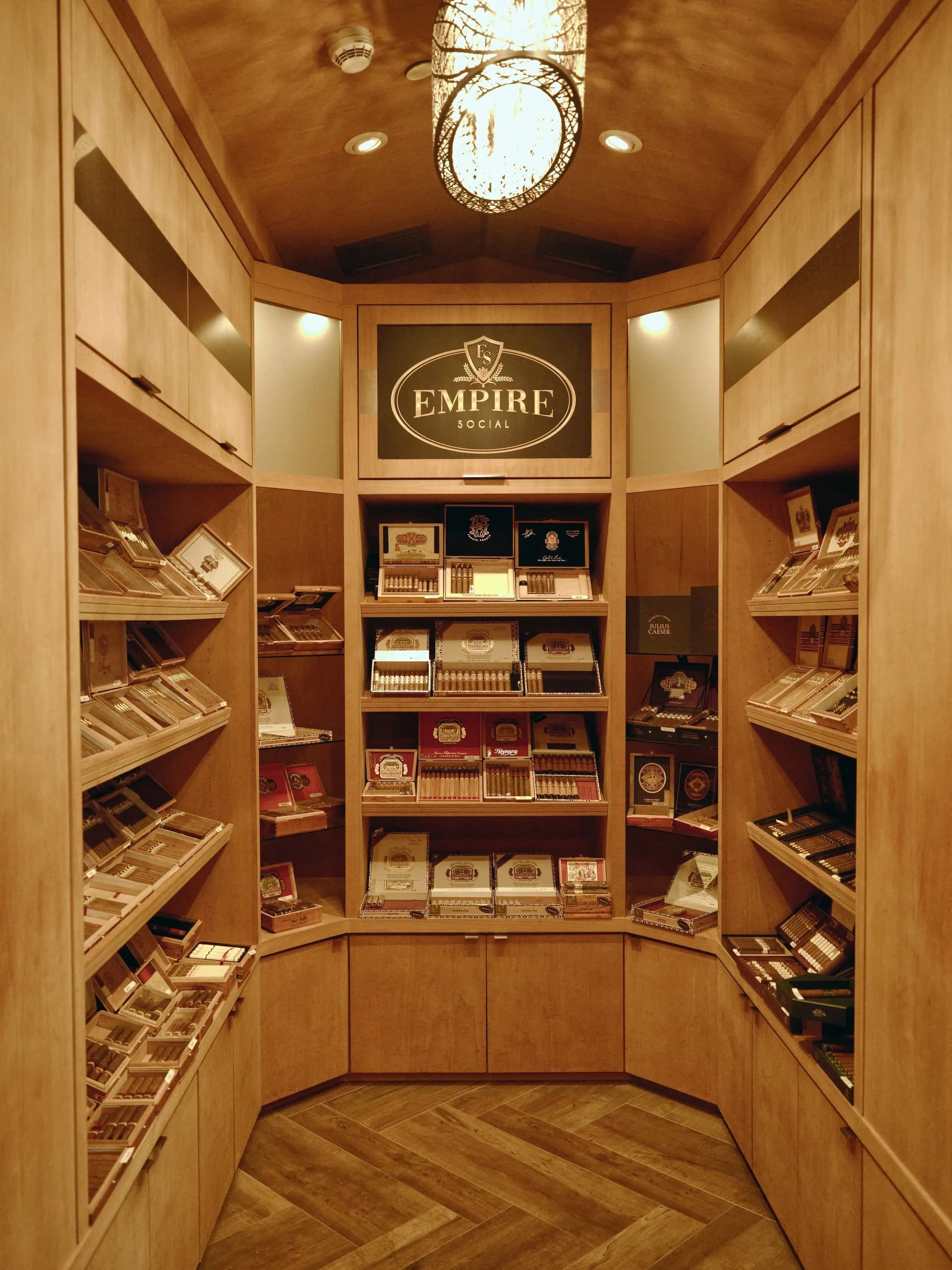 Empire Social Lounge interior showcasing cigars in Miami