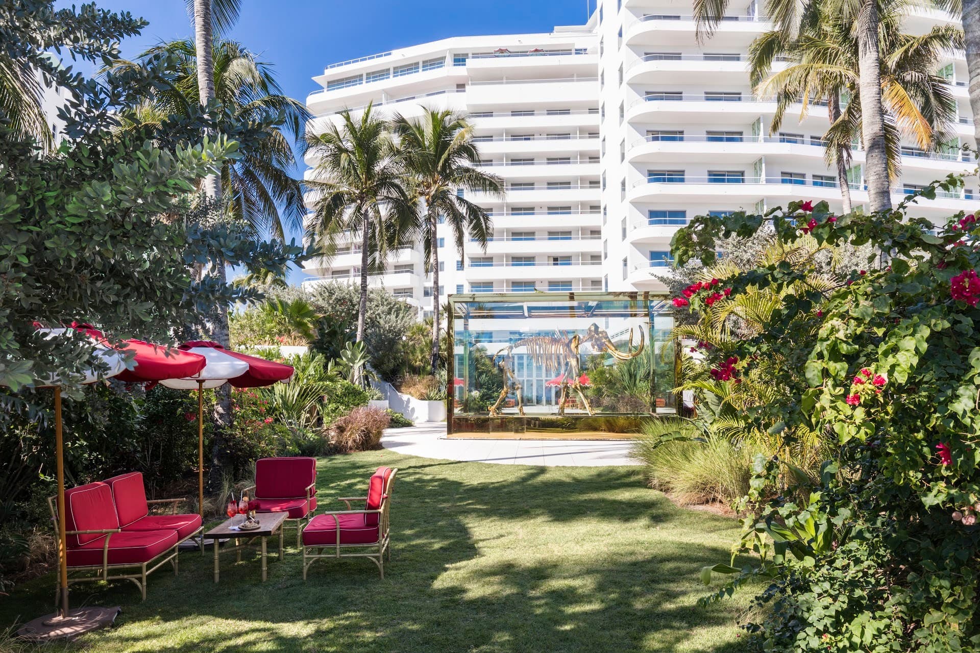 Faena Hotel outdoor garden area in Miami Beach