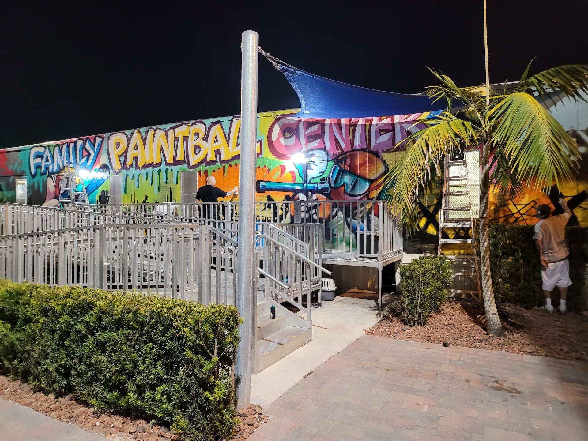 Colorful mural at Family Paintball Center in Miami