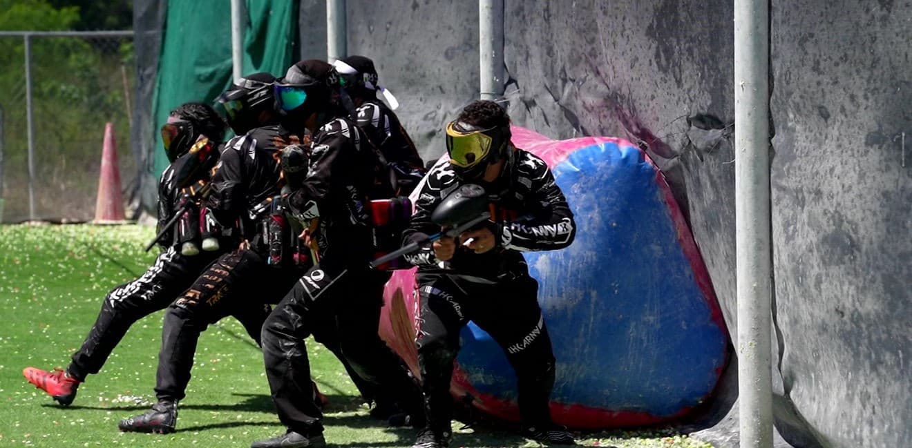 Family Paintball Center action scene in Miami
