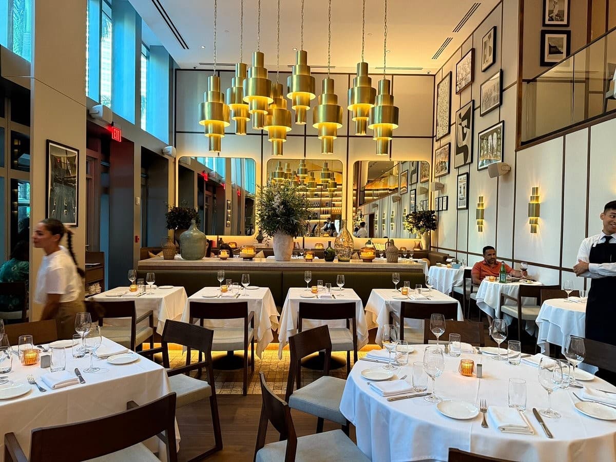 Interior view of Felice Brickell restaurant in Miami