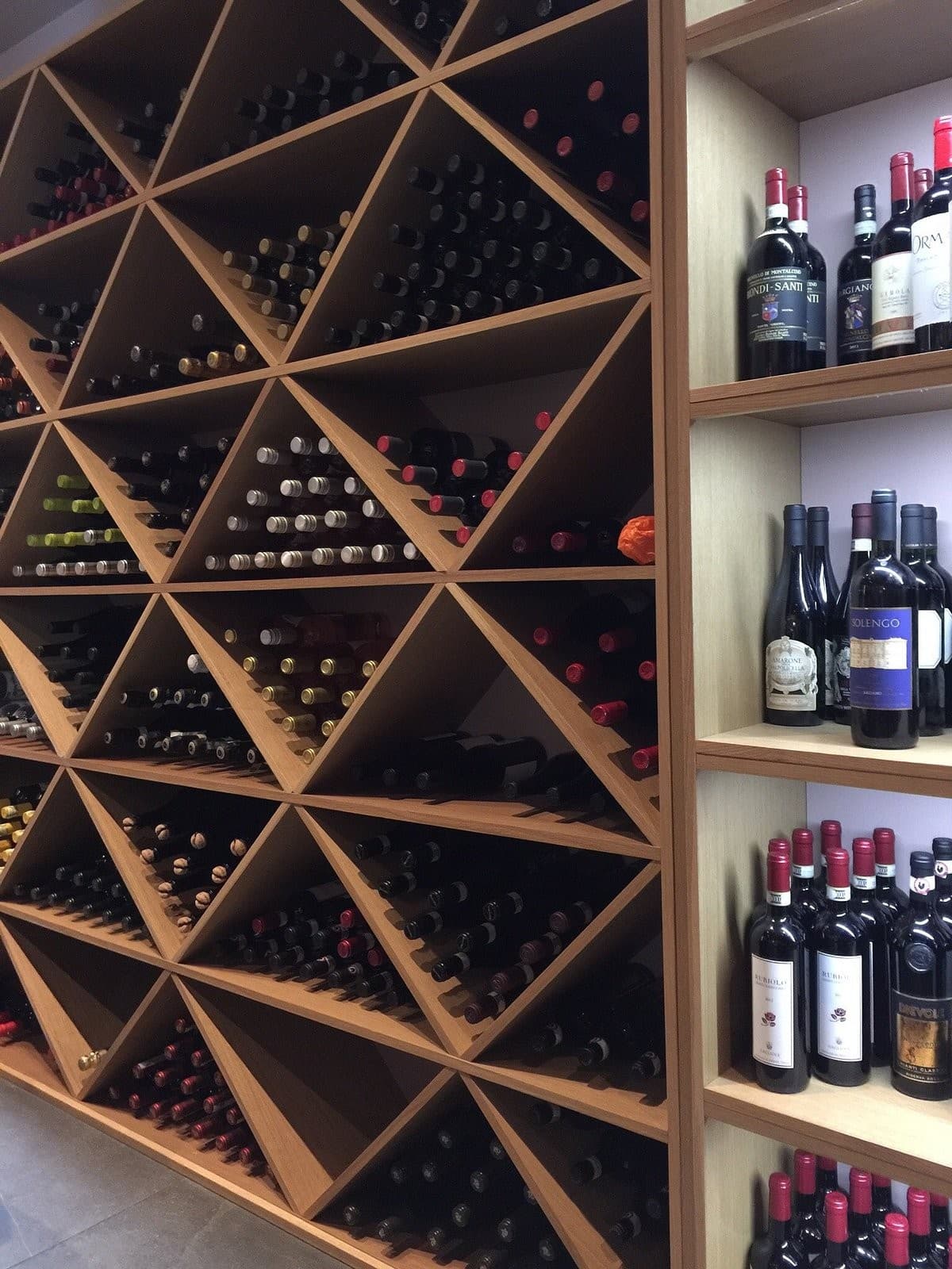 Wine storage at Ferraro's Kitchen Restaurant in Miami