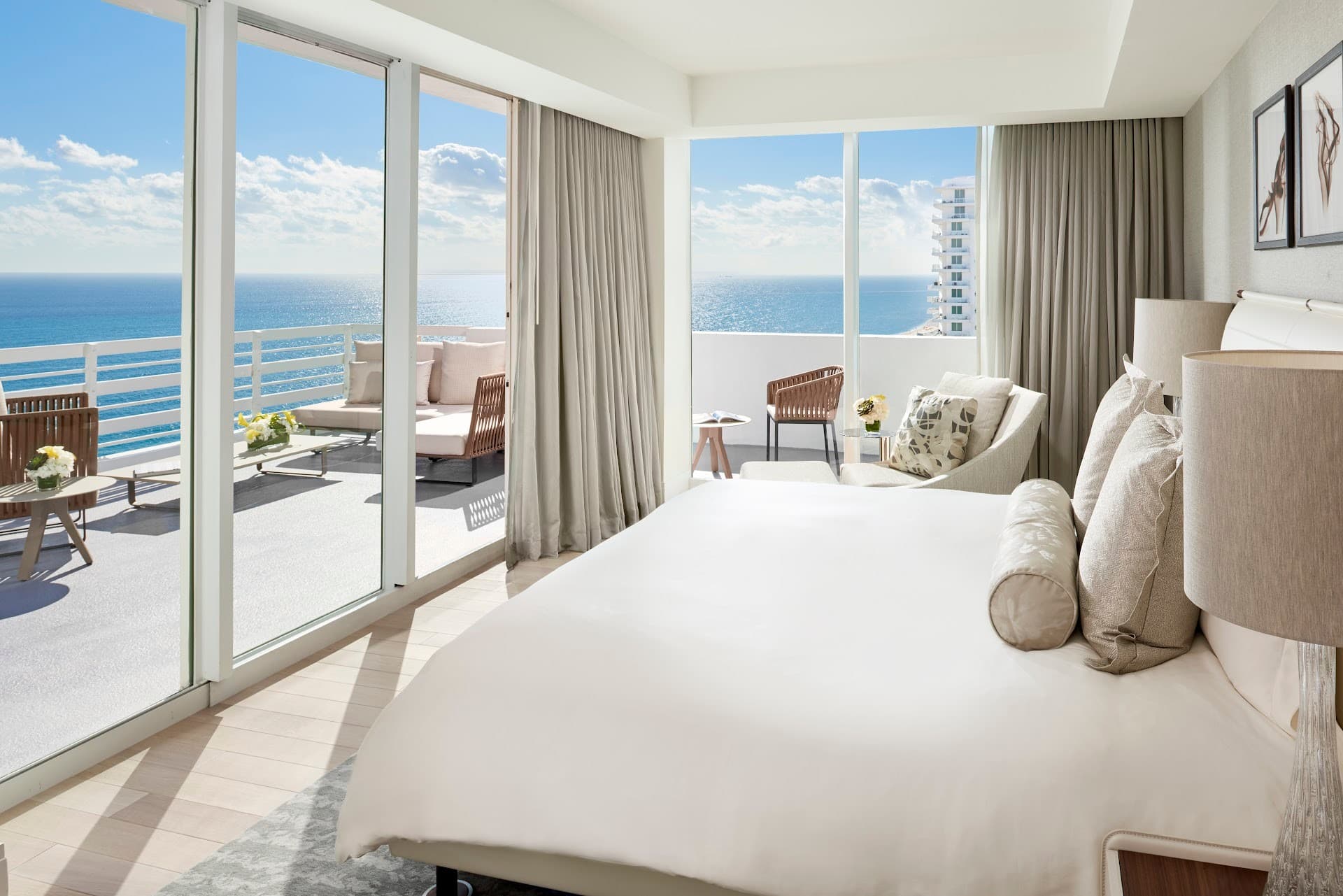 Bedroom at Fontainebleau Miami Beach with ocean view