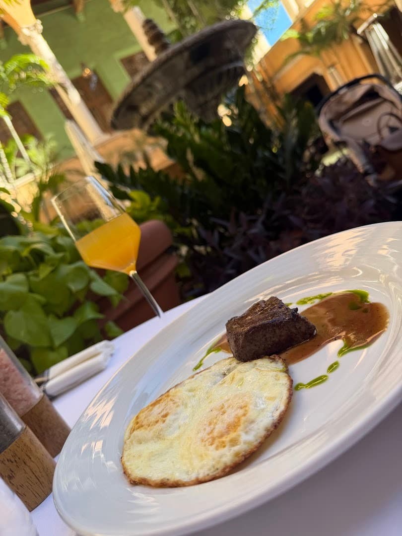 Dish at Fontana Italian Biltmore Hotel Miami with steak and eggs