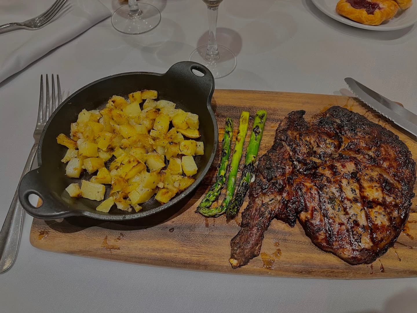 Grilled steak and sides at Fontana Italian Biltmore Hotel Miami