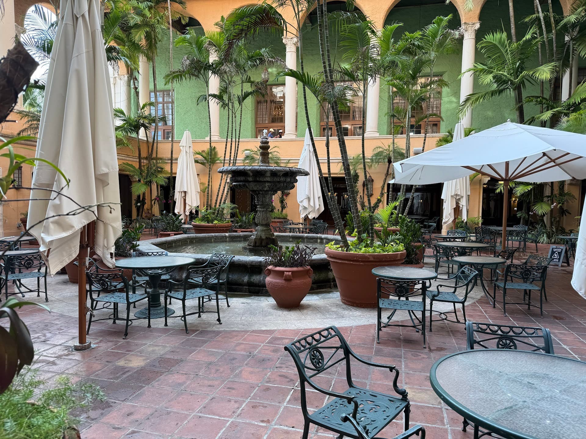 Beautiful courtyard fountain at Fontana Italian Biltmore Hotel Coral Gables