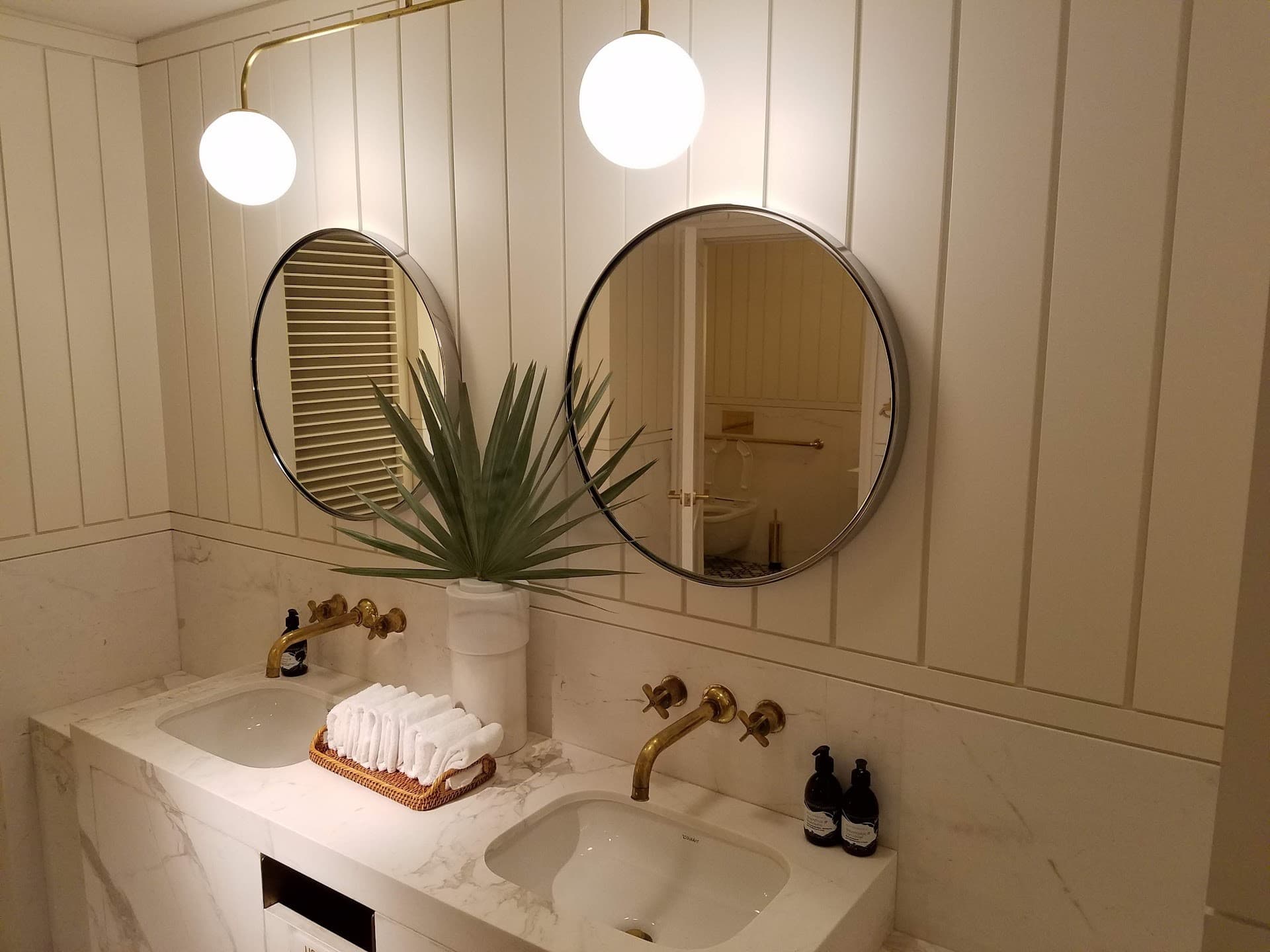Stylish bathroom at Four Seasons Hotel at The Surf Club, Surfside