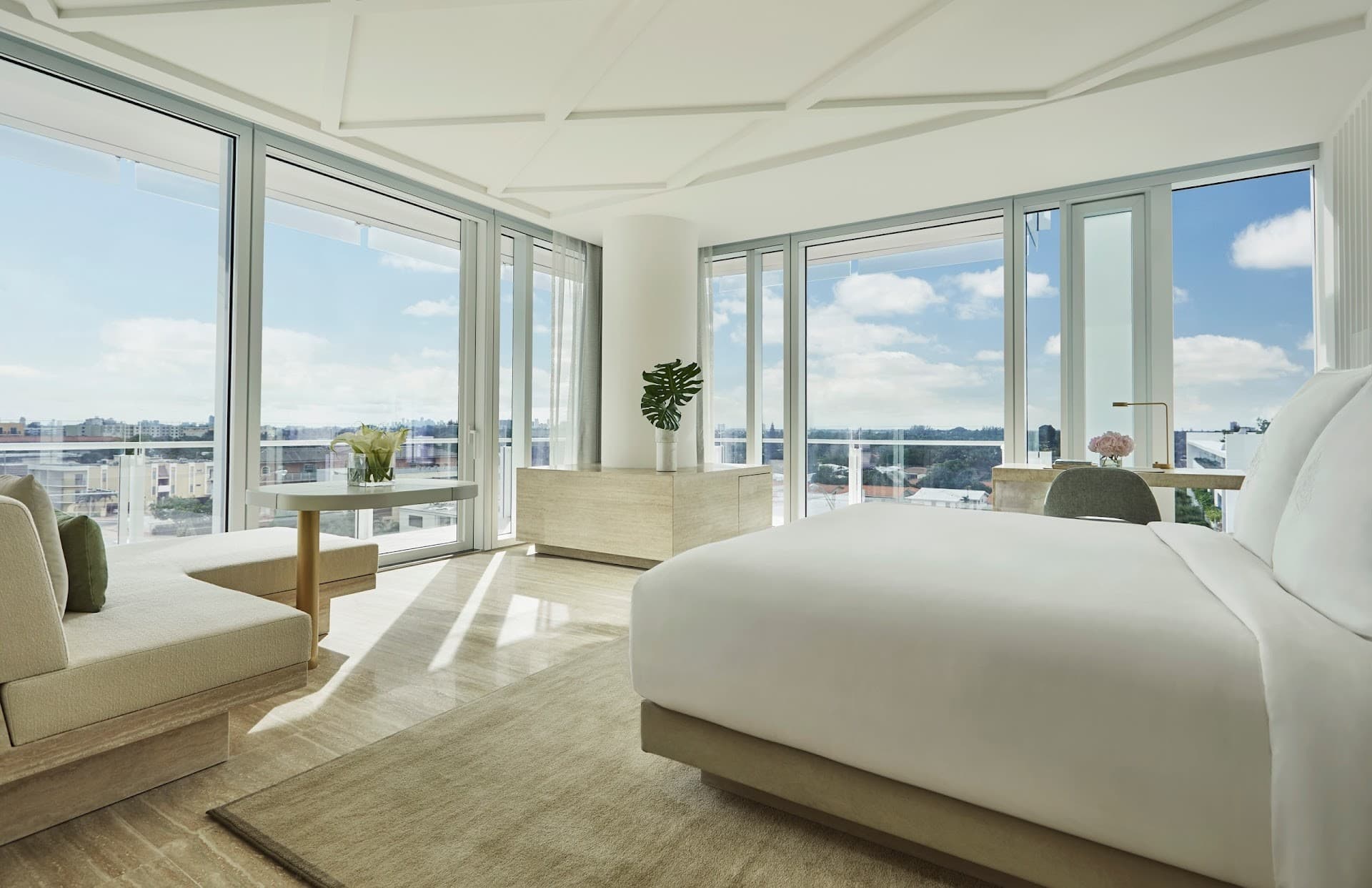 Luxurious guest room at Four Seasons Hotel Surf Club, Surfside