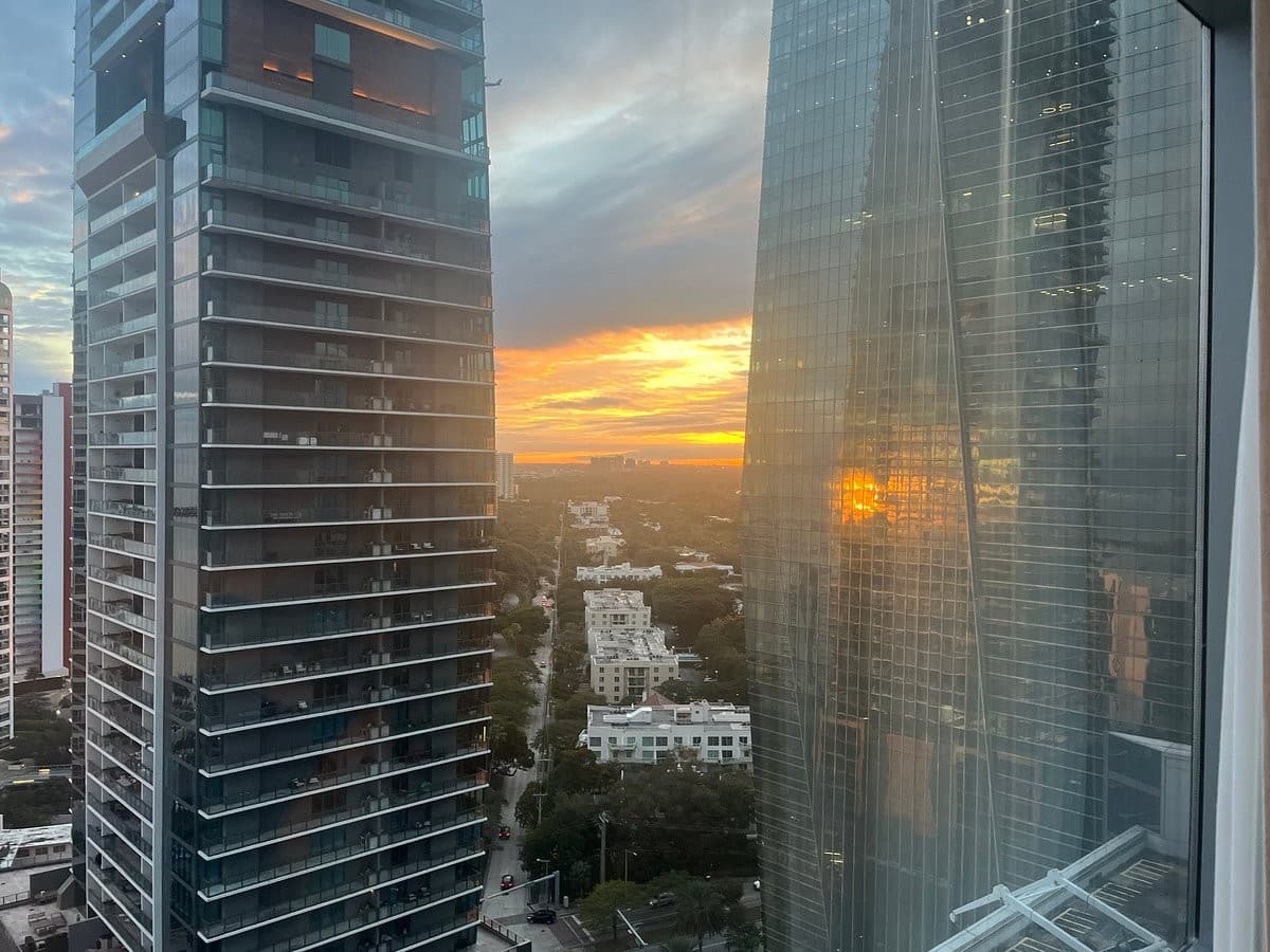 Sunset view from Four Seasons Hotel Miami