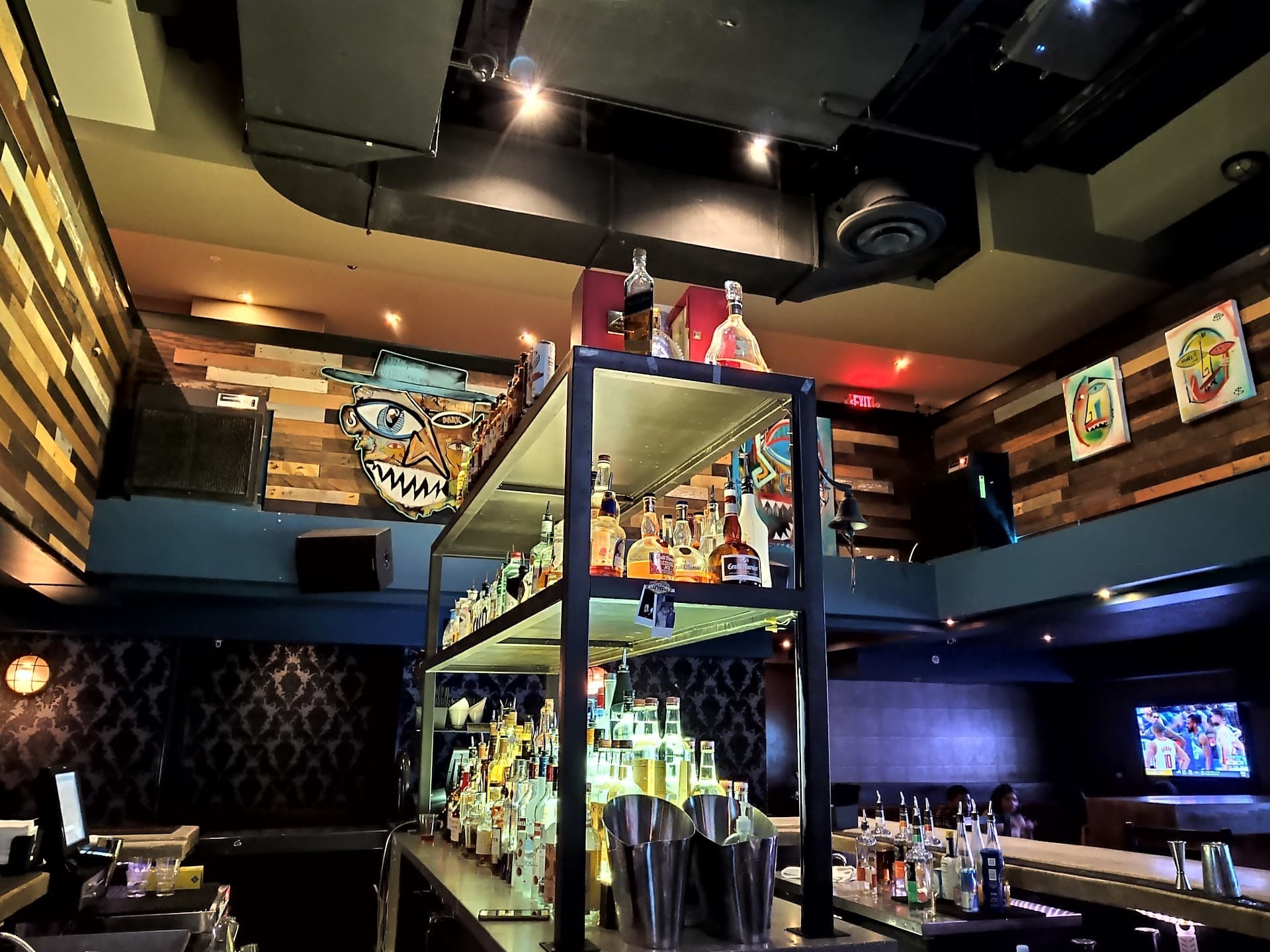 Foxhole Bar interior view and decor in Miami Beach