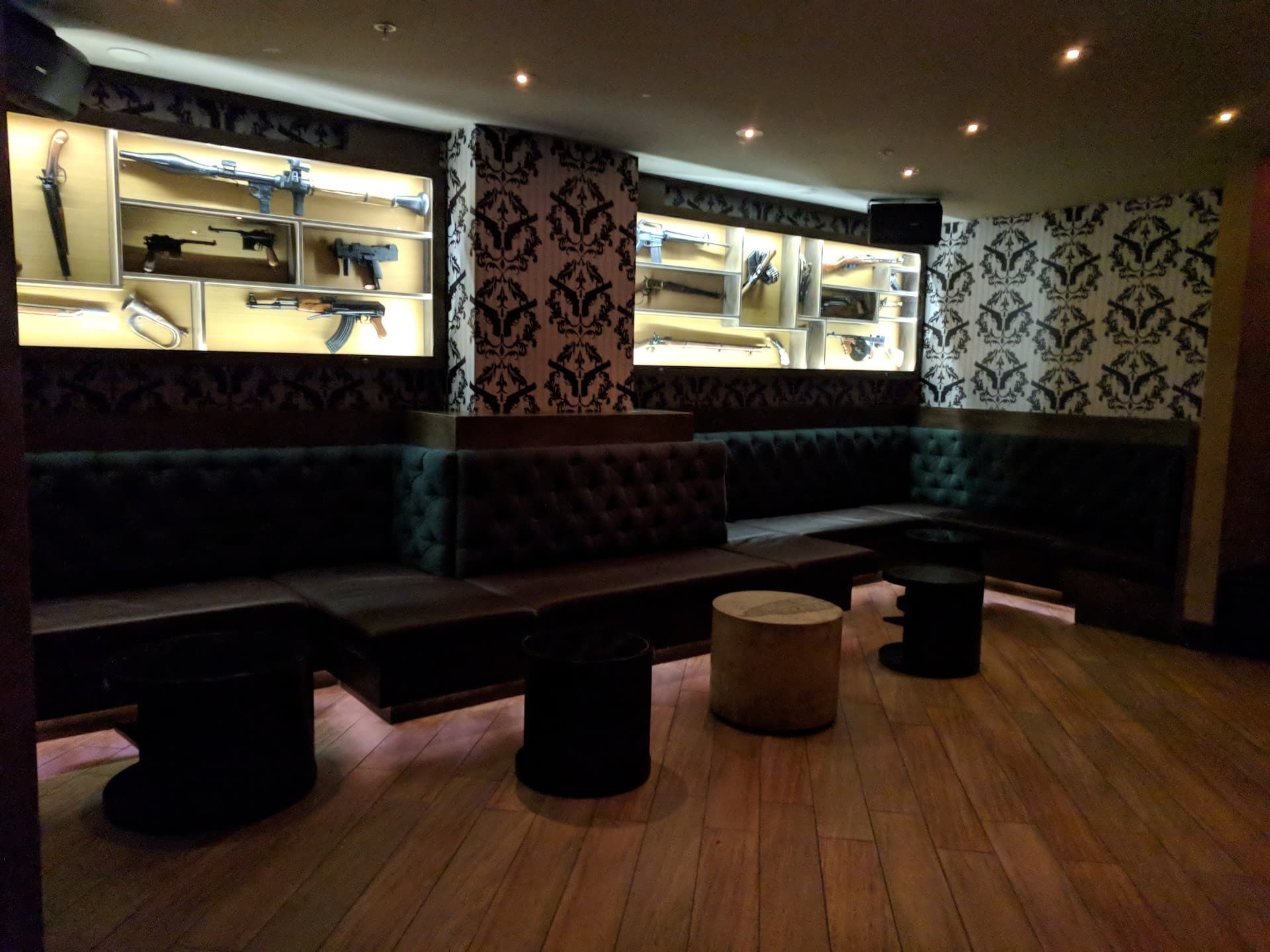 Interior of Foxhole Bar in Miami Beach with unique decor