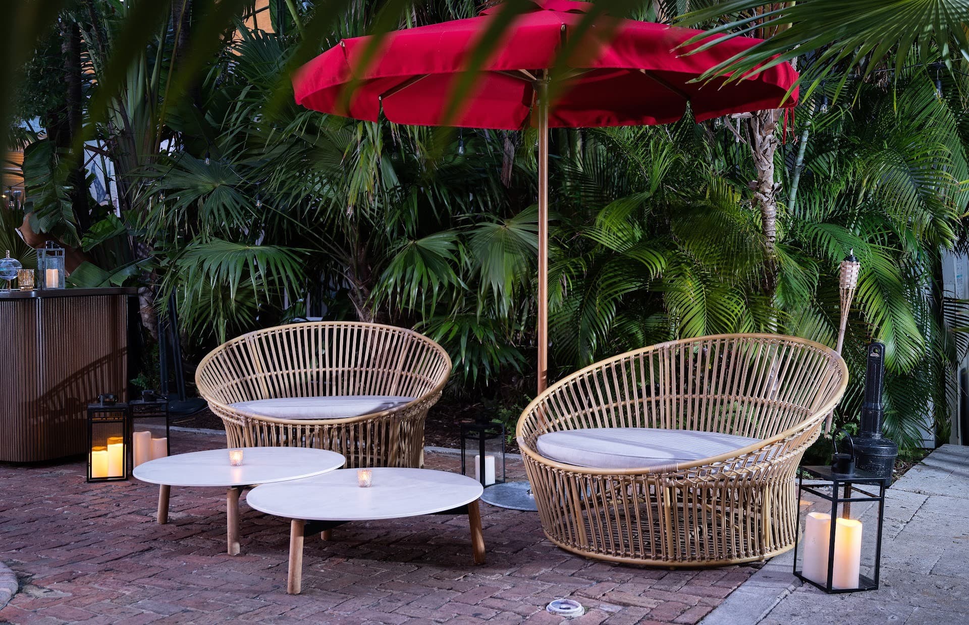 Cozy seating area at Freehand Miami in Miami Beach