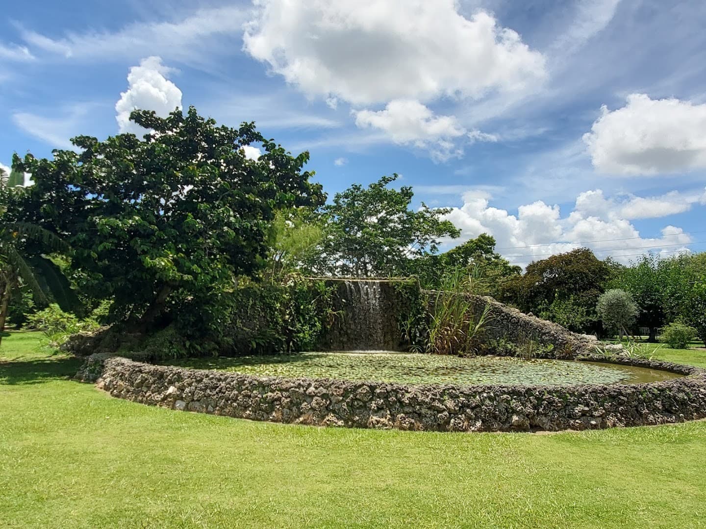 Waterfall feature at Fruit & Spice Park in Homestead
