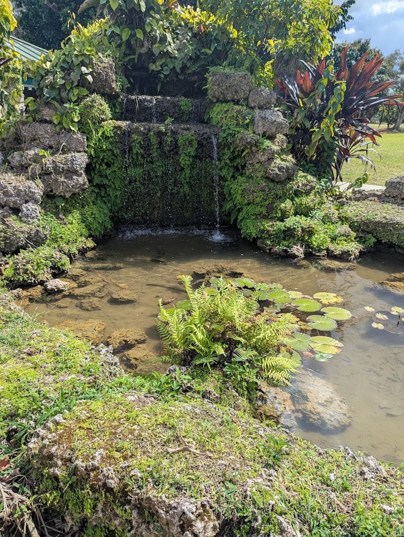 Waterfall feature at Fruit & Spice Park in Homestead