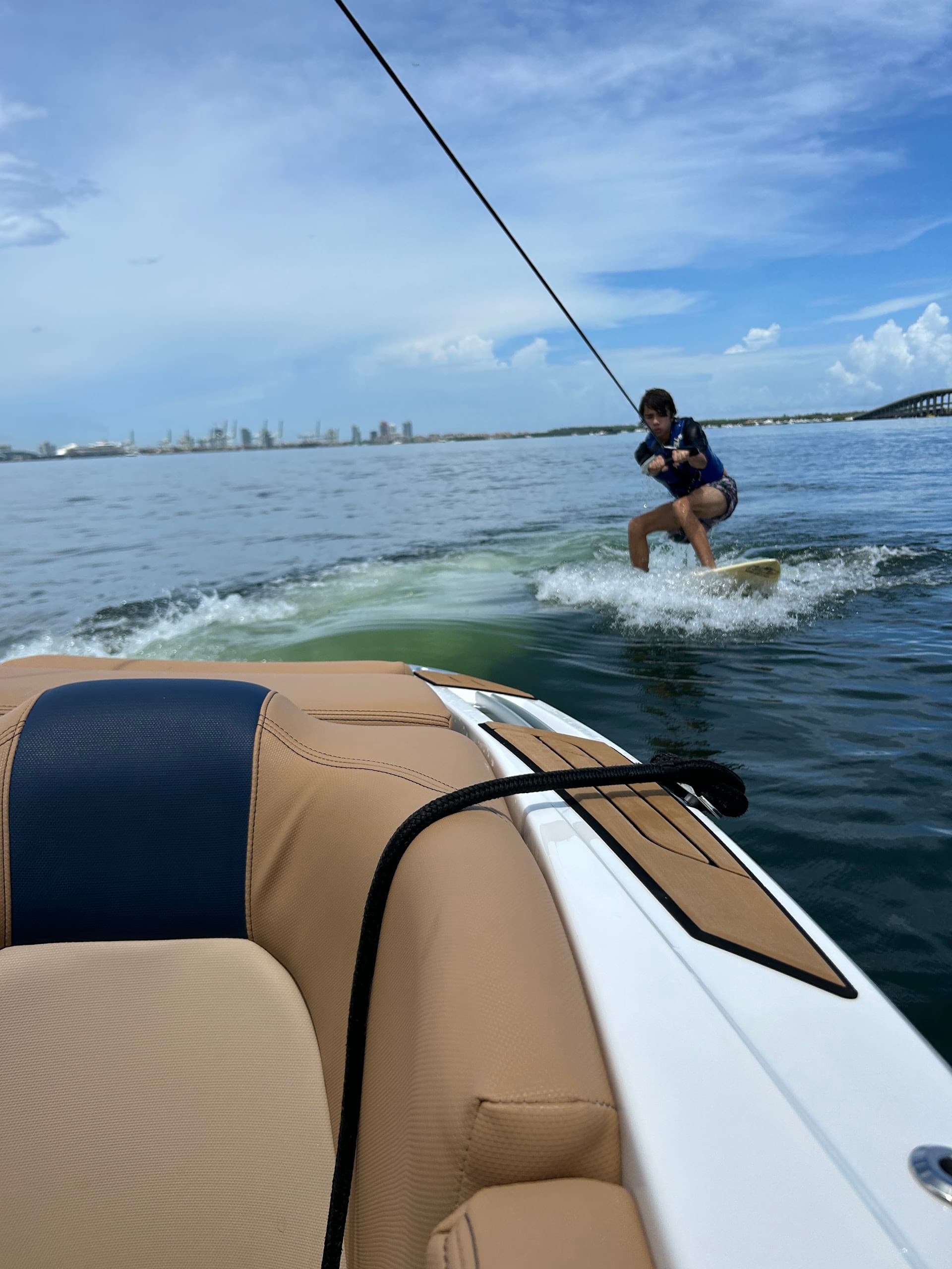 Wakesurfing at Gator Bait Wakeboard School in Miami