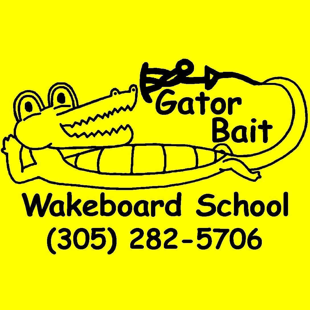 Gator Bait Wakeboard School sign in Miami