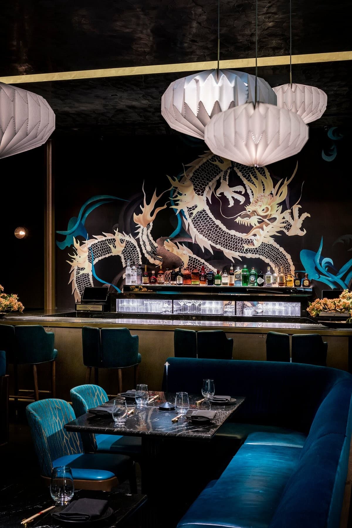 Elegant interior of Gekko restaurant in Miami