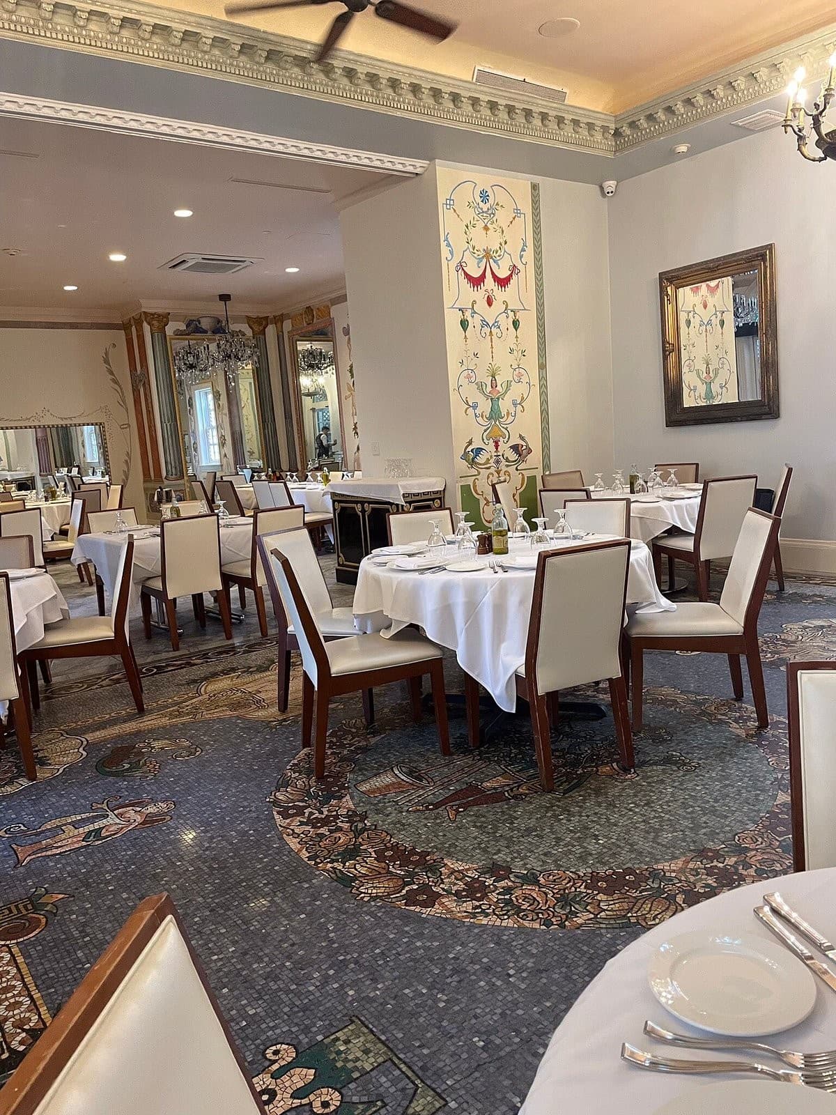 Elegant dining room at Gianni's At The Former Versace Mansion, Miami Beach