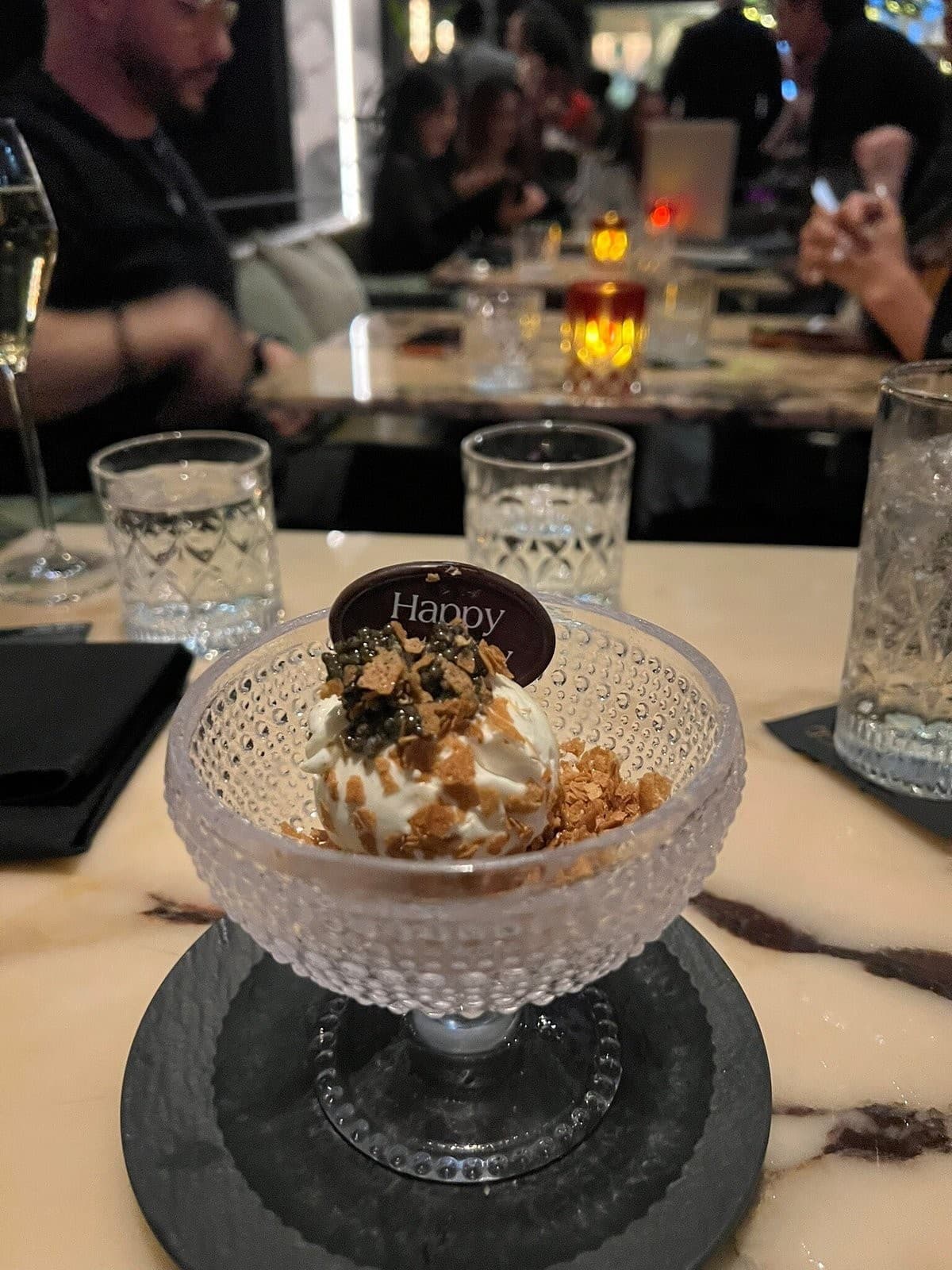 Dessert at Giselle Miami restaurant