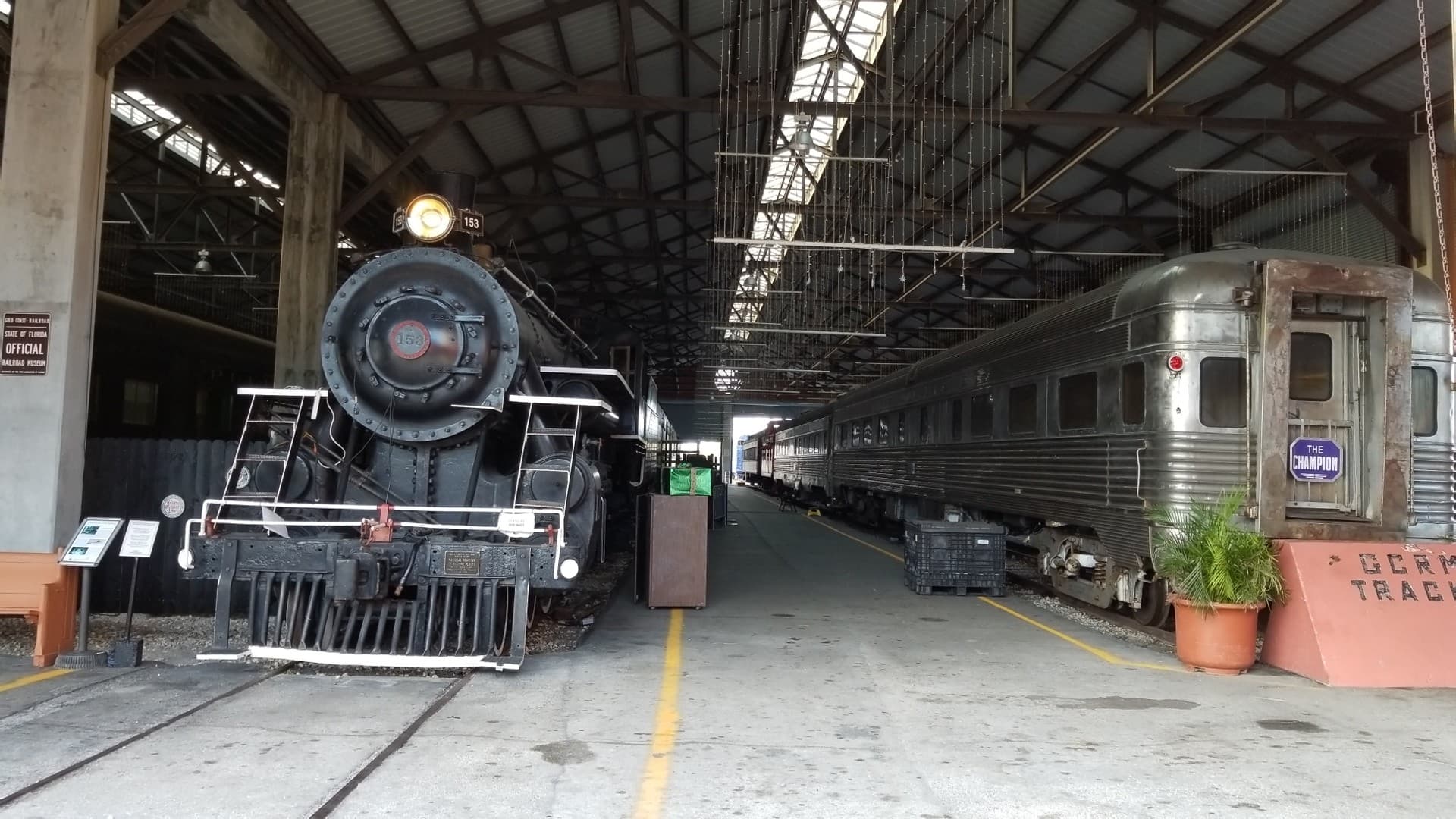 Historic train exhibit at Gold Coast Railroad Museum in Miami