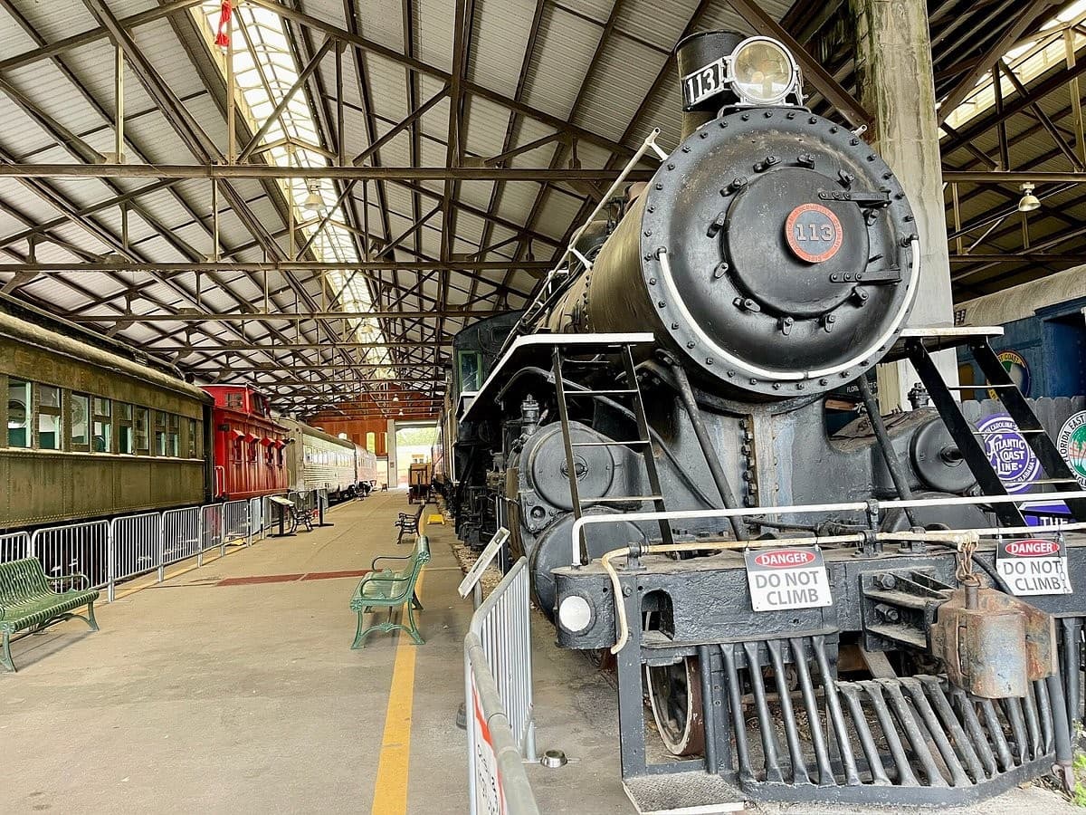 Gold Coast Railroad Museum exhibit in Miami showcasing historic trains