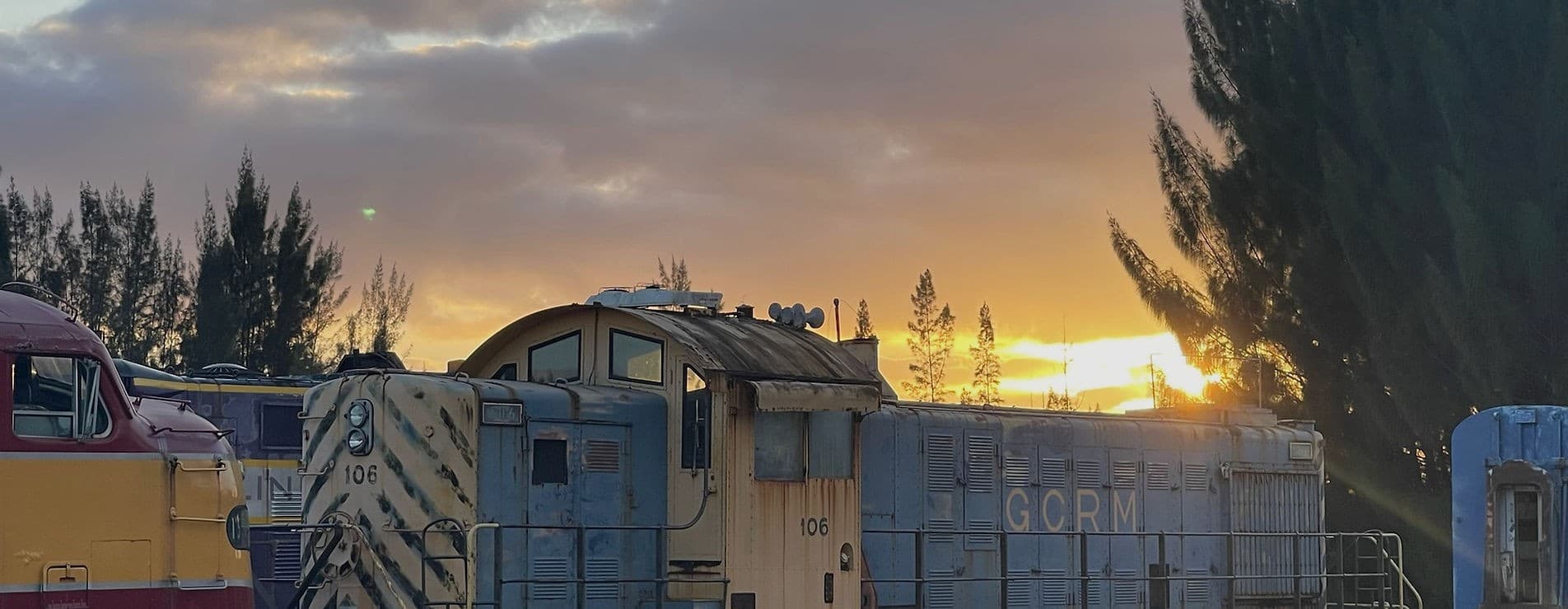 Sunset view at Gold Coast Railroad Museum in Miami