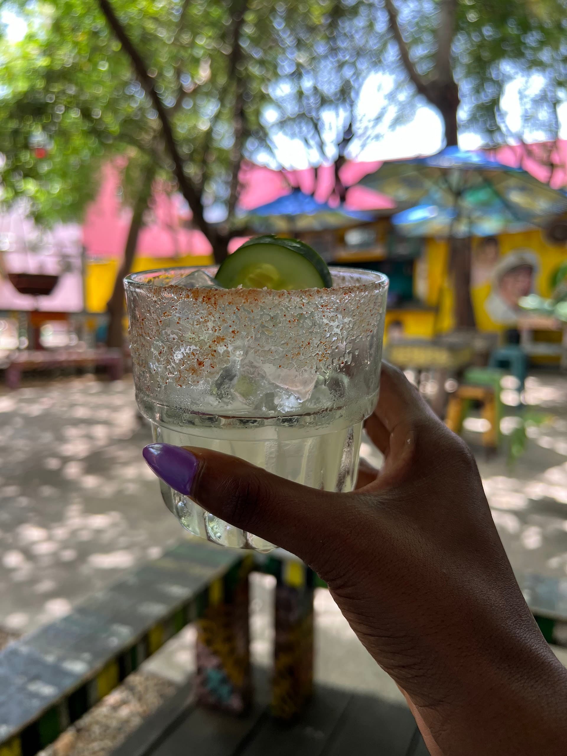 Refreshing drink at Gramps in Miami, vibrant atmosphere